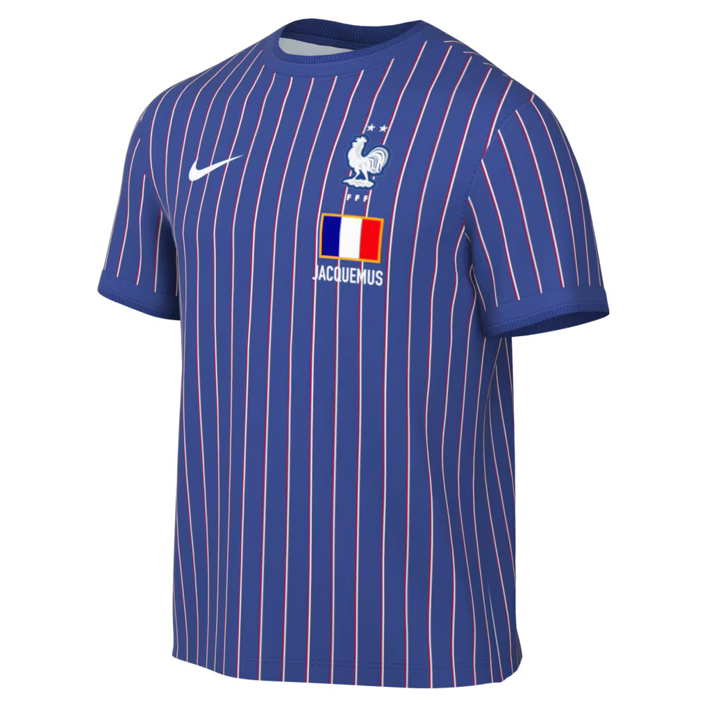 Nike x Jacquemus x France Pre Match Jersey Blue Stripe New