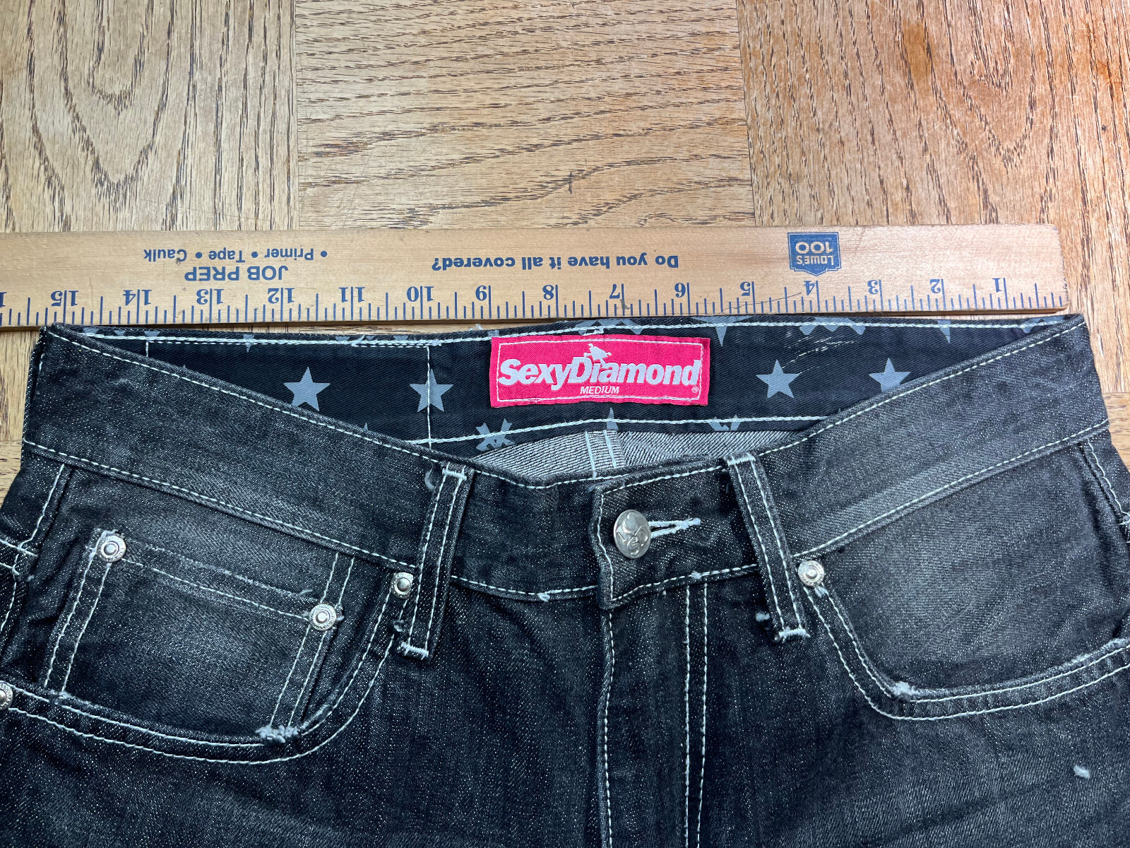 Sexy Diamond Selvedge Denim Vintage 30 x 32 Japanese Street Wear Patches