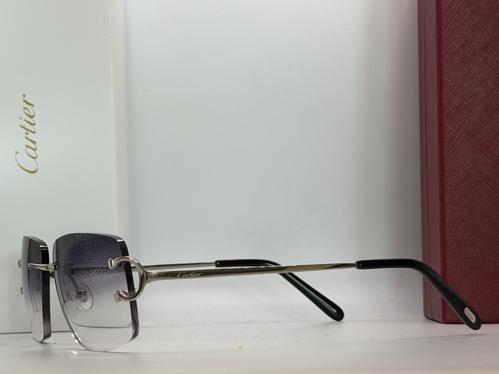 Cartier Gradient Grey Men’s Sunglasses silver C Wire CT00920