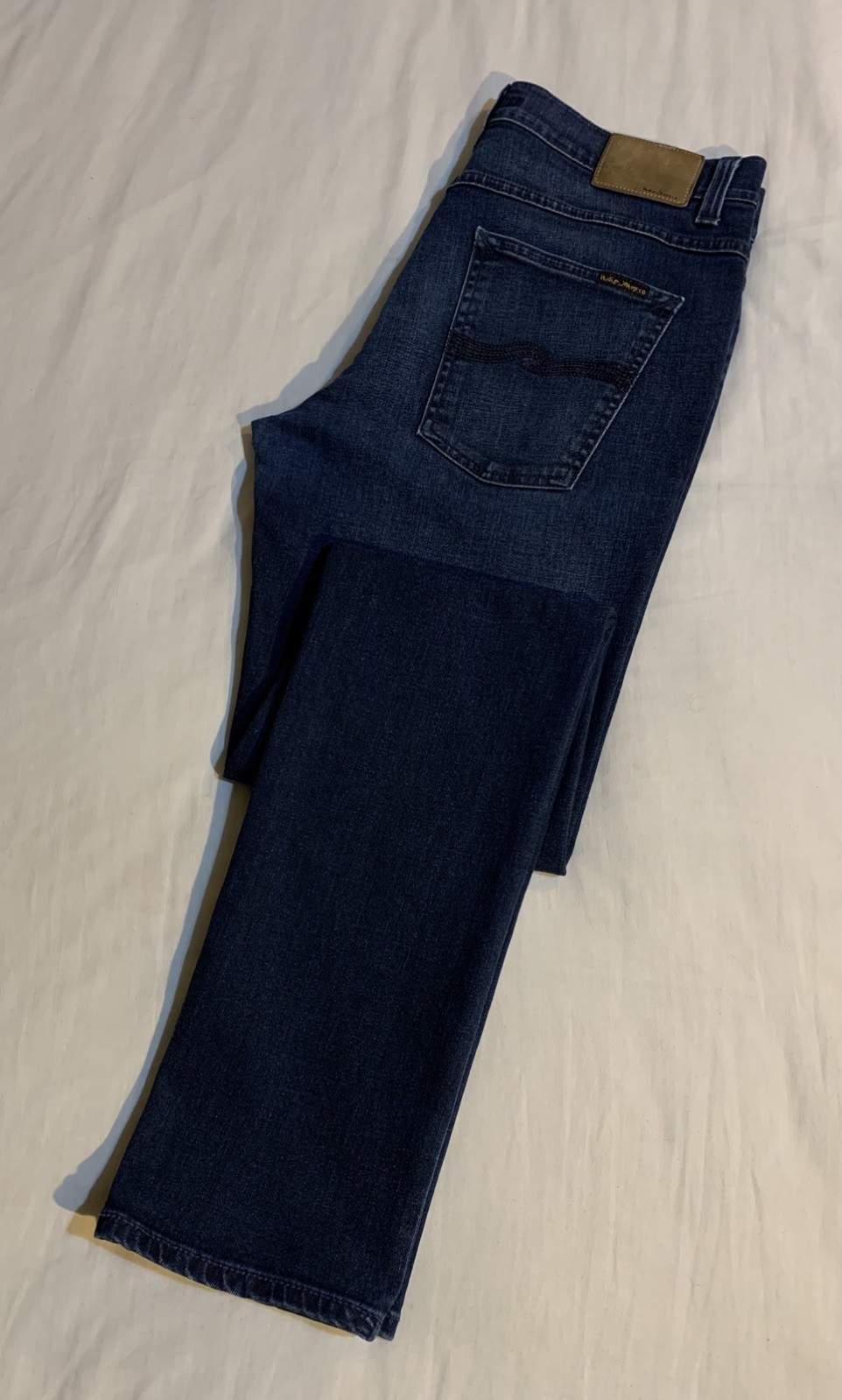 Nudie Jeans Co, Lean Dean, Deep Sparkle, 98% Cotton 2% Elastane, Size 34 x 34.