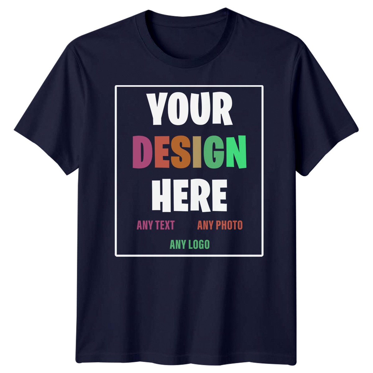 Custom Personalized T-Shirt – Your Design Here – Any Text Photo Logo Unisex Tee