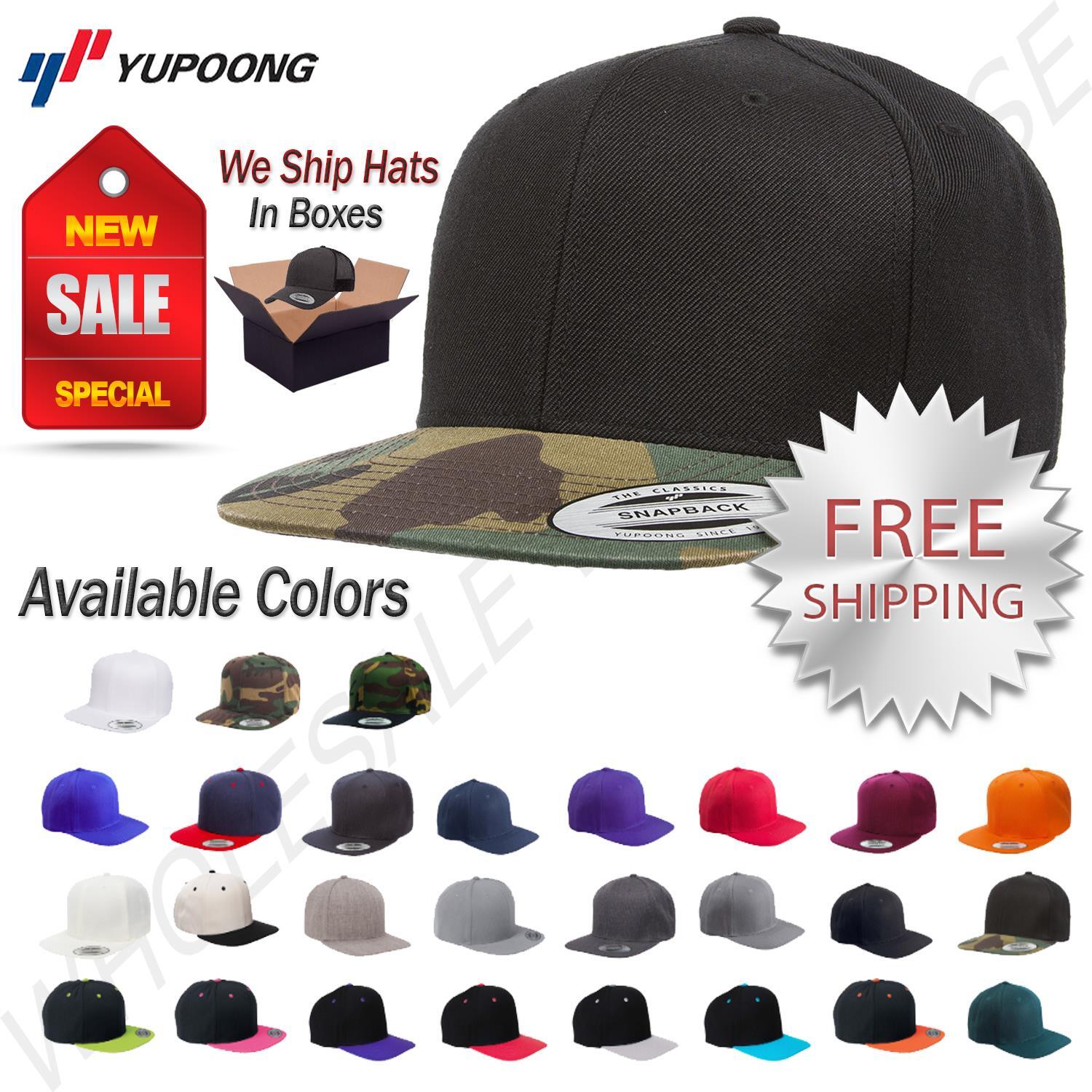 Yupoong Snapback Hat Baseball Cap Plain Blank Snap Back Classic Adjustable 6089