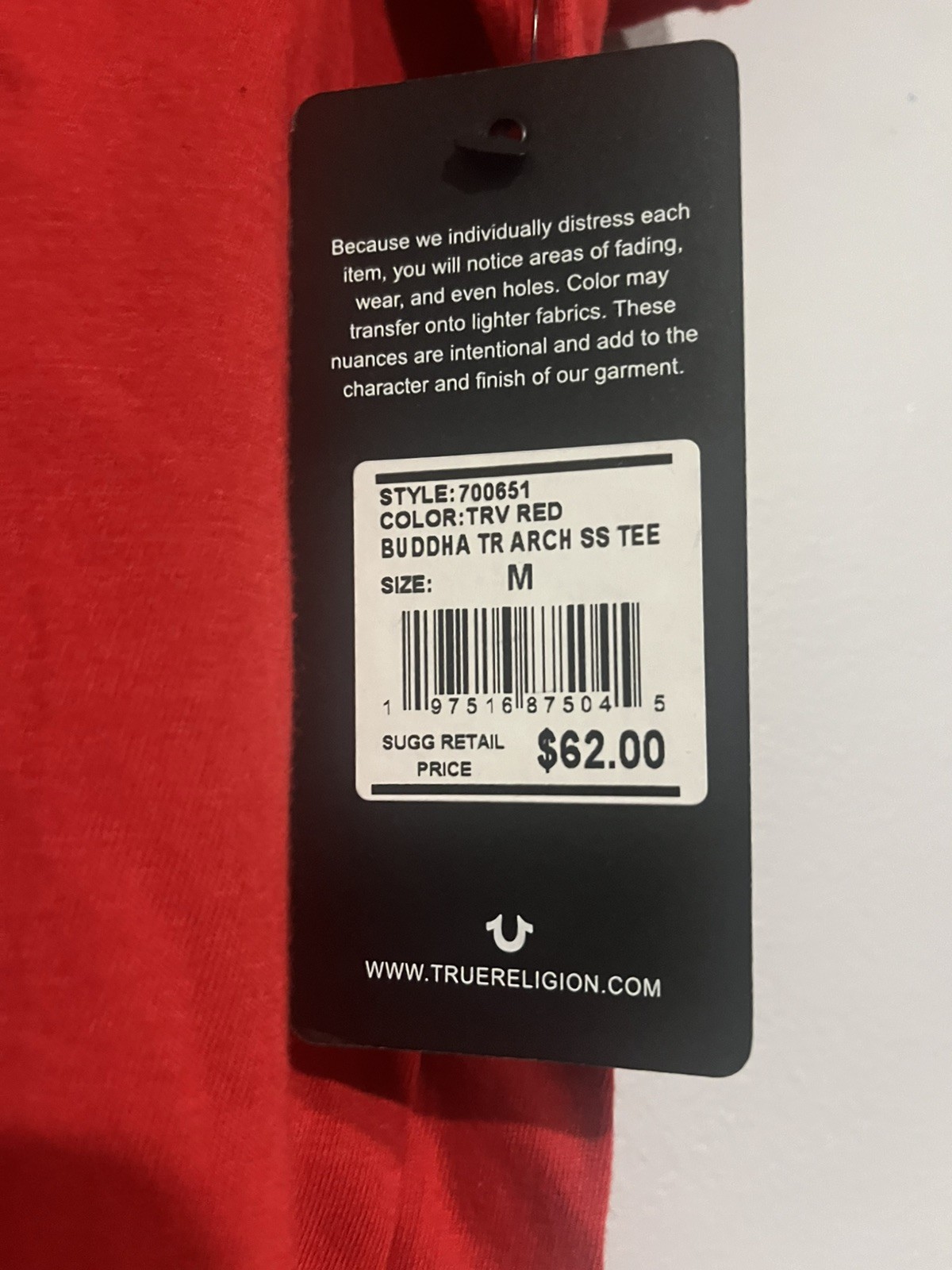 True Religion Shirt Mens Medium red Buddha Graphic