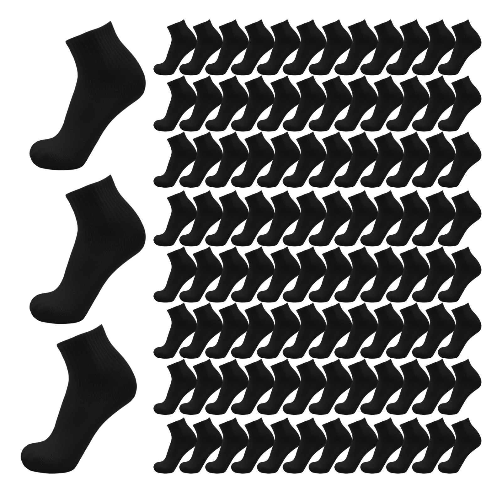 48 Pairs Mens Ankle Socks Quarter Casual Athletic Sports Breathable Bulk Pack