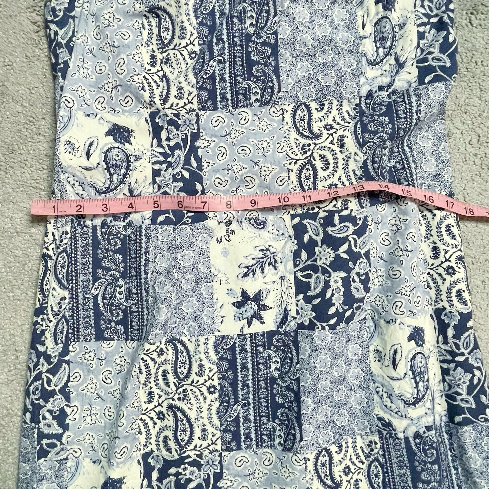 YVES COSSETTE DEPECHE MODE WOMEN SIZE 10 BLUE PATCHWORK DRESS 90’s