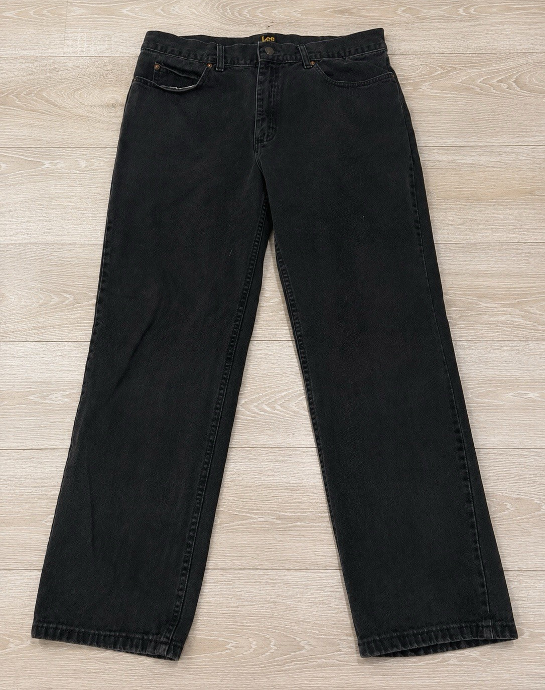 Lee Men’s Black Denim Jeans Straight Leg Relaxed Fit 38W 32L Cotton