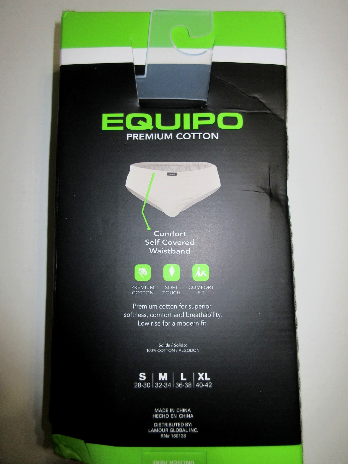 Men’s Equipo 5-Pack Low Rise BRIEF No Fly Premium Cotton Underwear blue black L