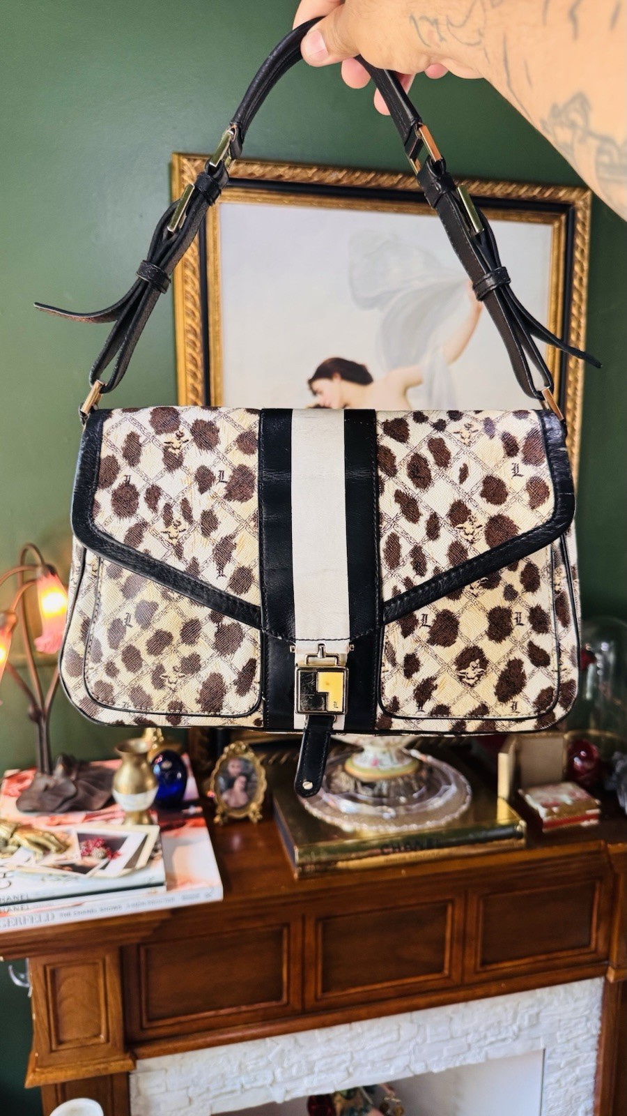 L.A.M.B. Gwen Stefani Leopard Print Shoulder Bag Rare