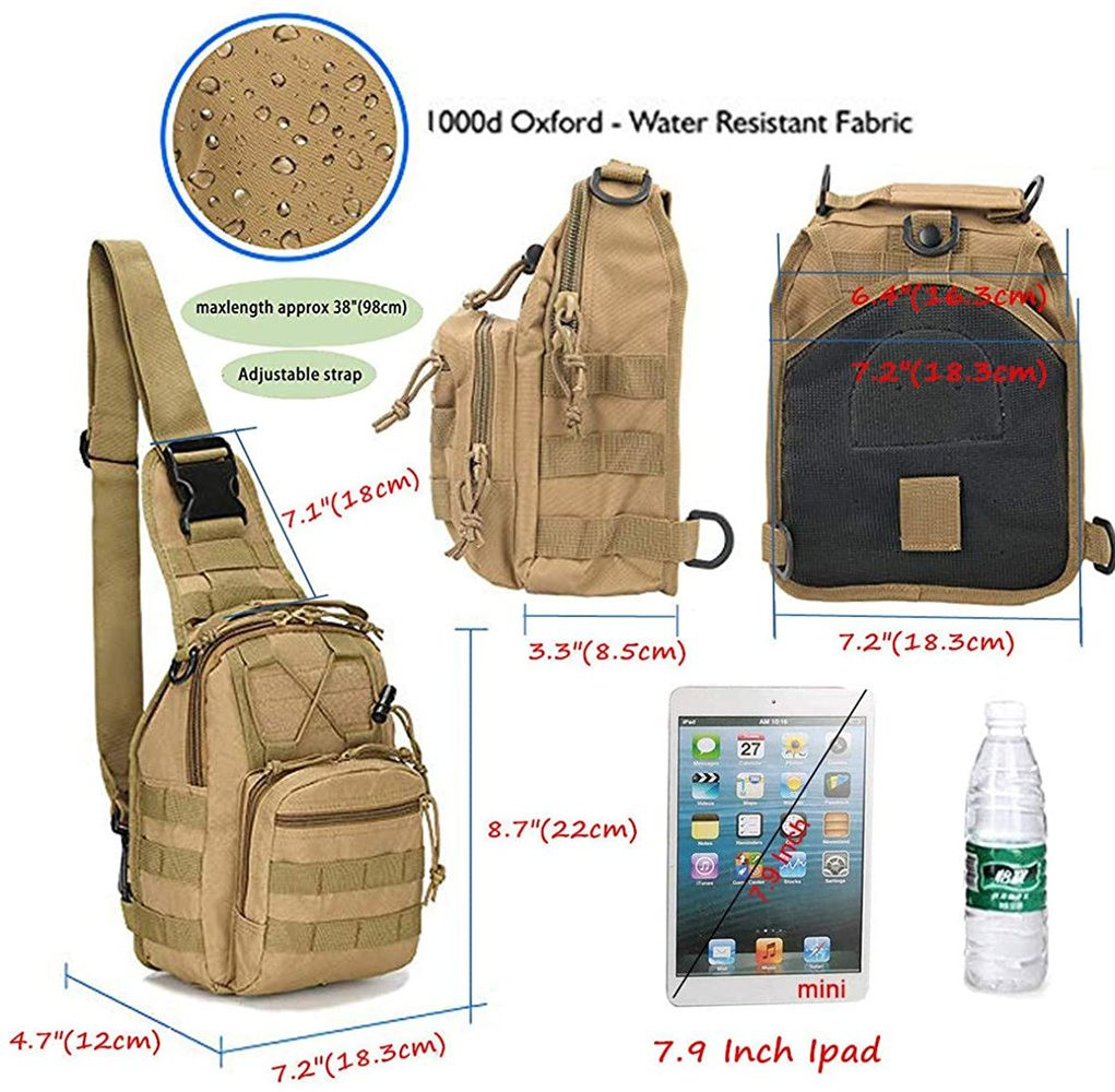 Tactical Sling Bag Pack Small EDC Molle Assault Military Army Shoulder Backpack