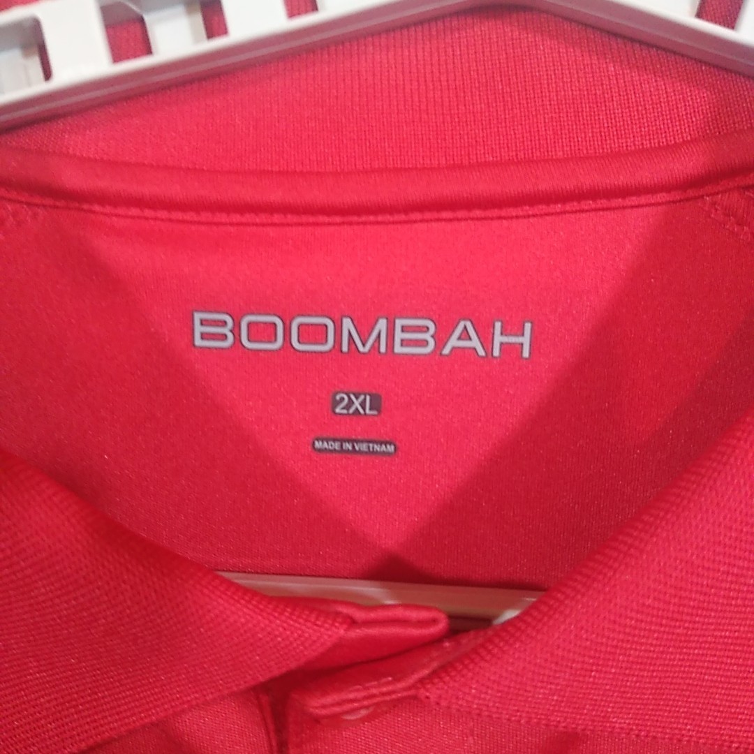 Boombah Mens Polo Shirt XXL Short Sleeve Red With Black Trim