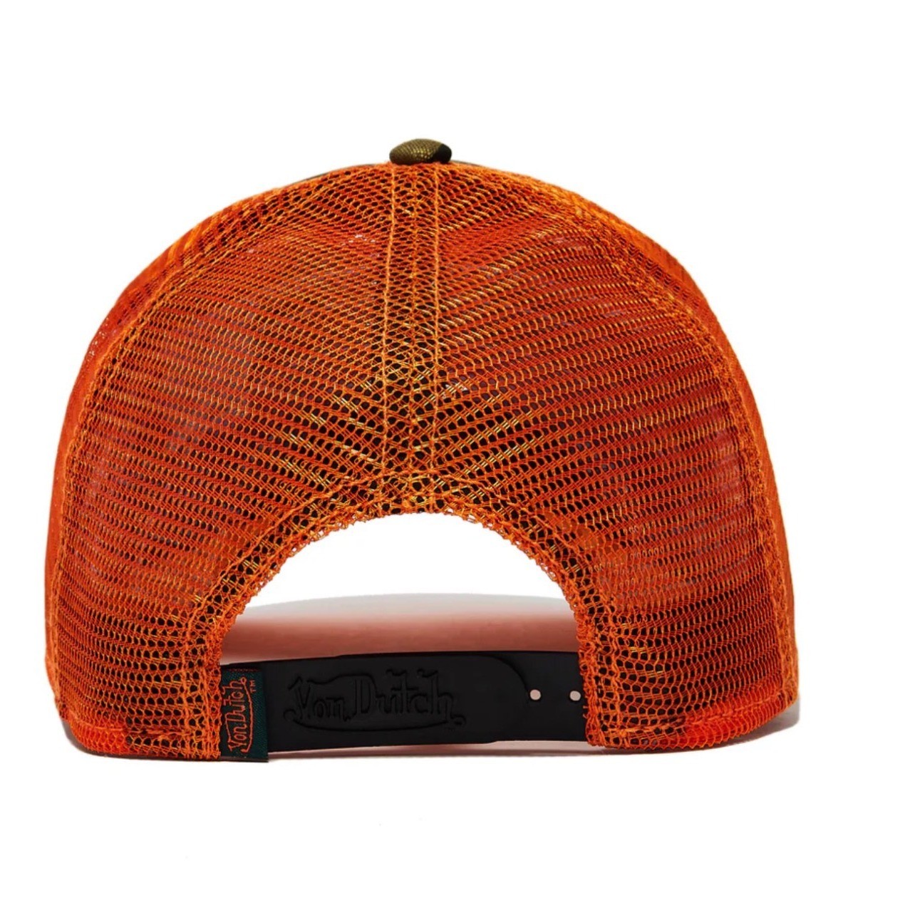 NWT Von Dutch Hat Green Camo orange Embroidered Trucker Mesh Snapback Cap
