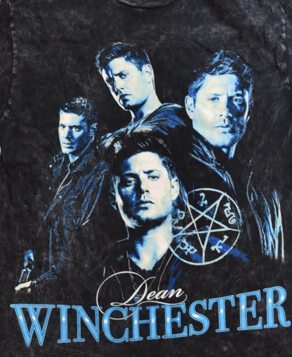 Supernatural Juniors Dean Winchester Collage Boyfriend Fit Shirt New Medium
