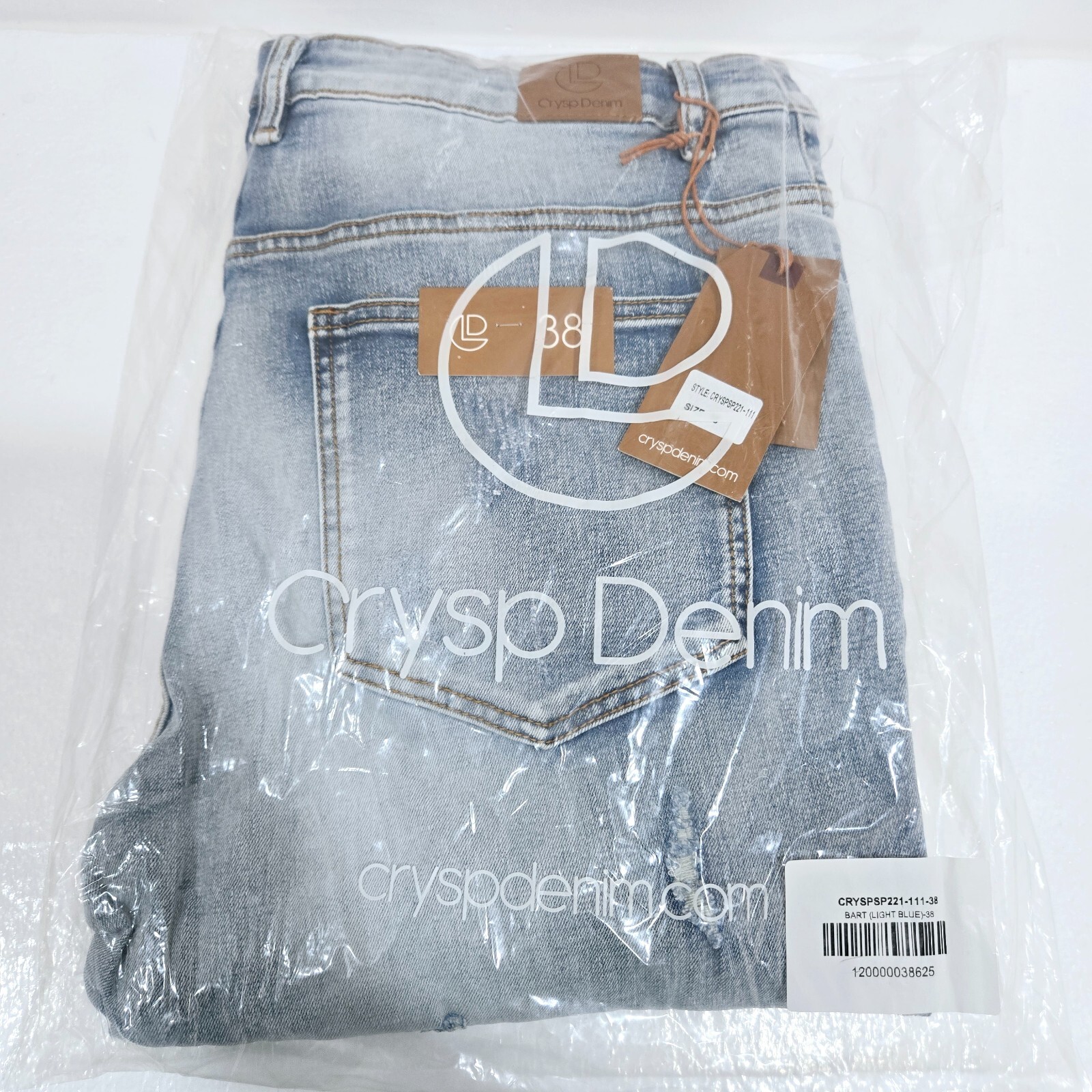 Crysp Denim Premium Men’s Blue Jeans Zip Patch Work Design Distressed Skinny Fit