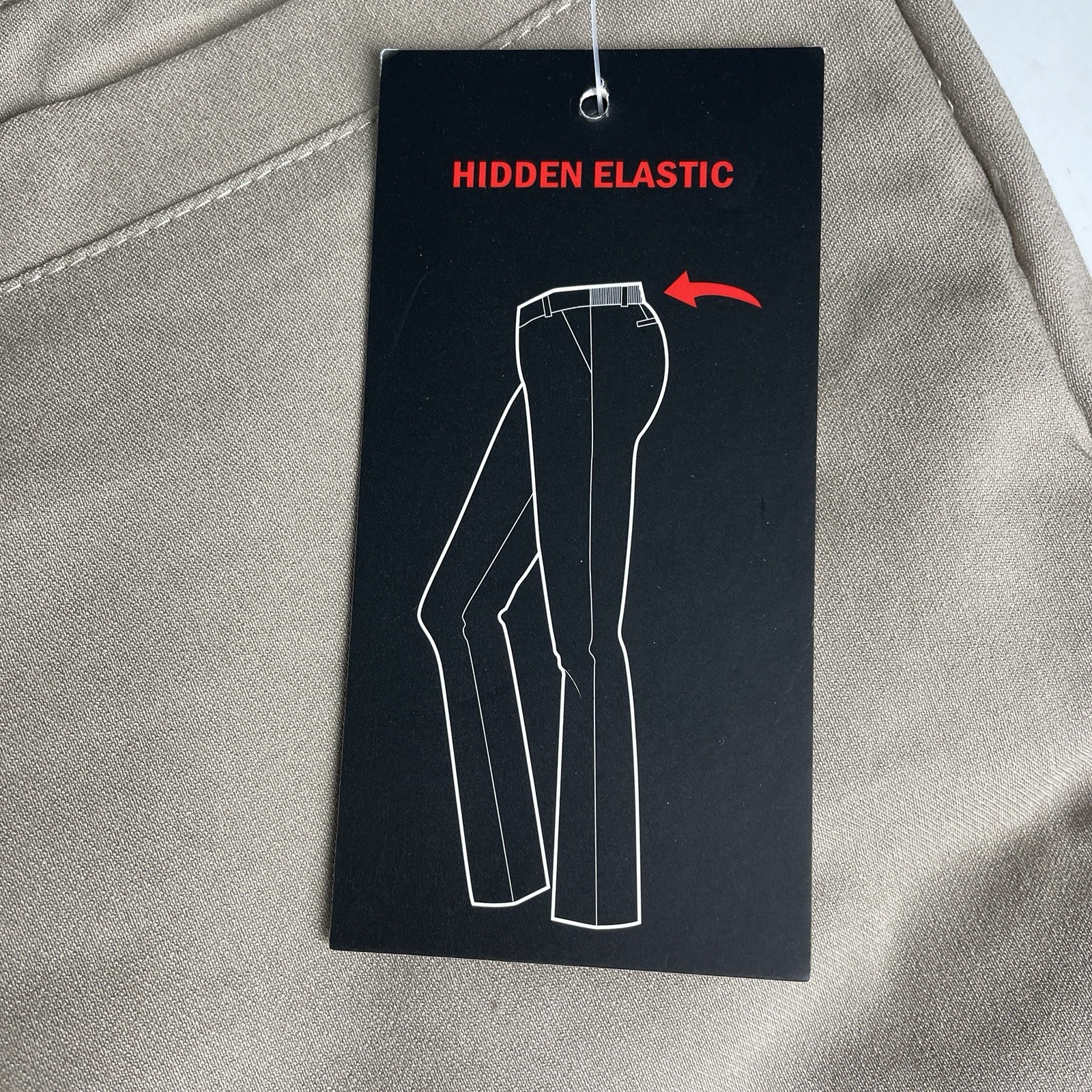 BRIGGS Hidden Elastic Comfort Waistband Beige Crop Pants Size 12 Pull On NEW