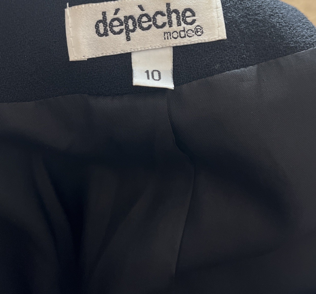 Depeche Mode Vintage Black Wool Blazer Gold Buttons/Stripes Size 10
