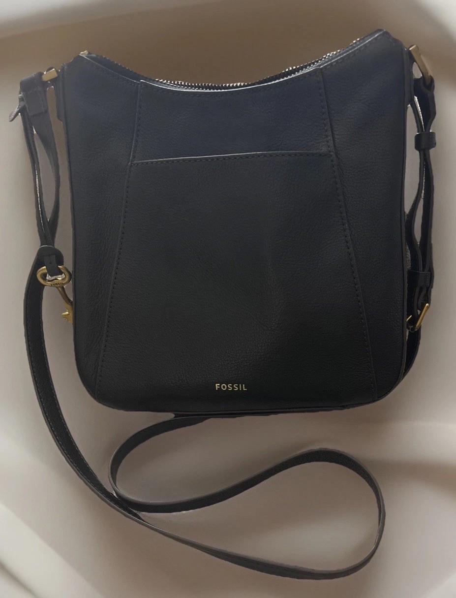 Fossil Talia Crossbody Shoulder Bag Black Leather SHB27930