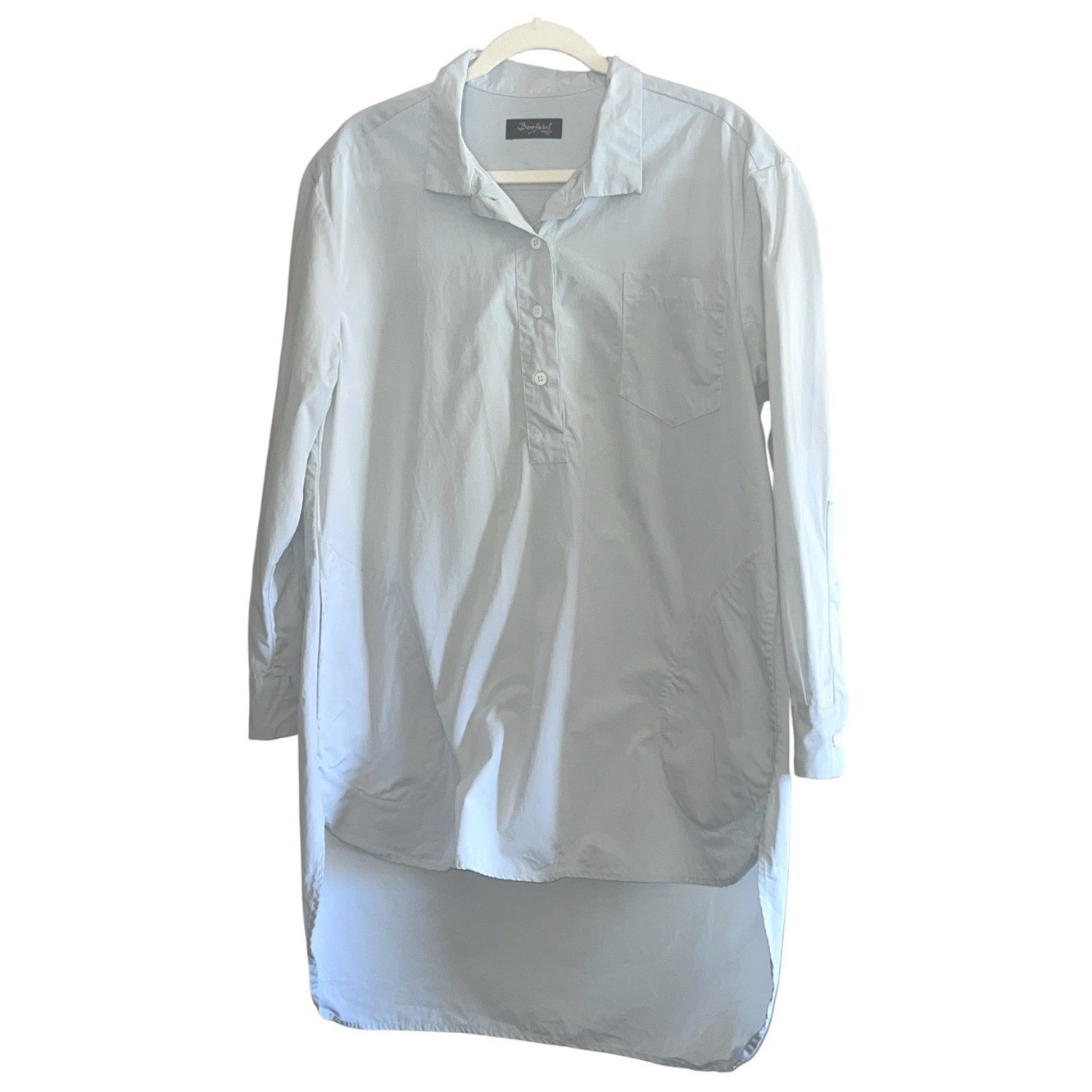 Bergfabel Tania Quiet Luxury Oversized Cotton Shirt Water Blue IT 40
