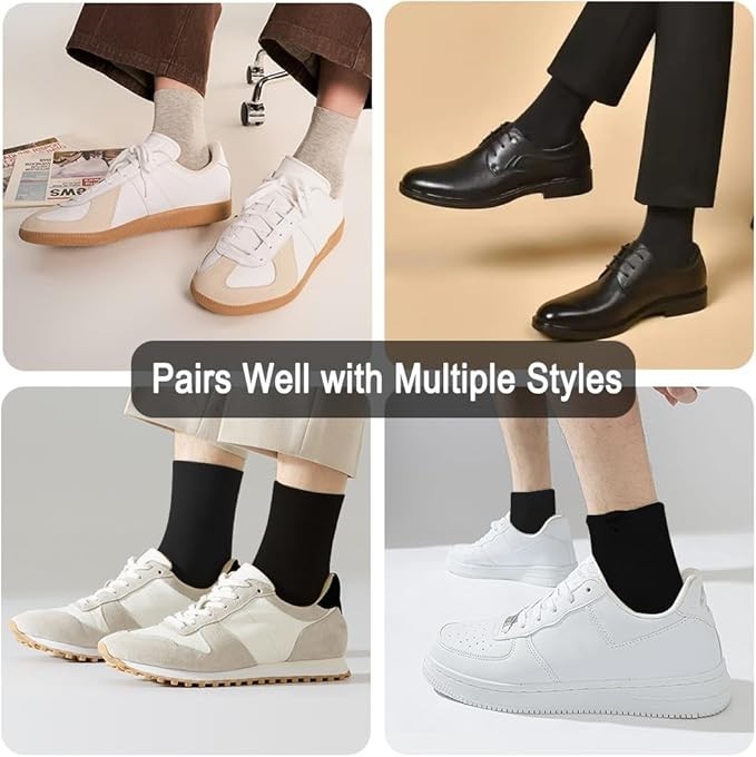 6 Pairs Unisex Ankle Quarter Socks Cotton Sport Low Cut Socks Size 10-13 New