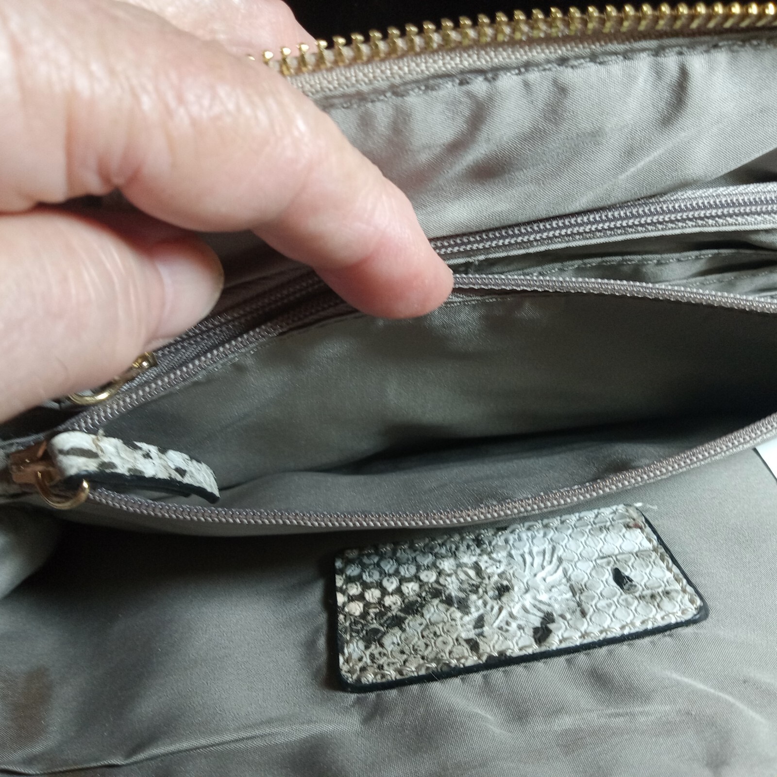 ☆Anne Klein☆ Snake Print Lined Crossbody Handbag 10 X 7 X 3