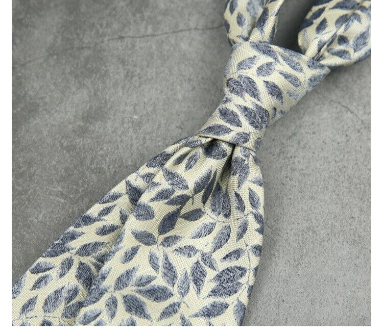 New Classic Floral White Black JACQUARD WOVEN 100% Silk Men’s Necktie Tie