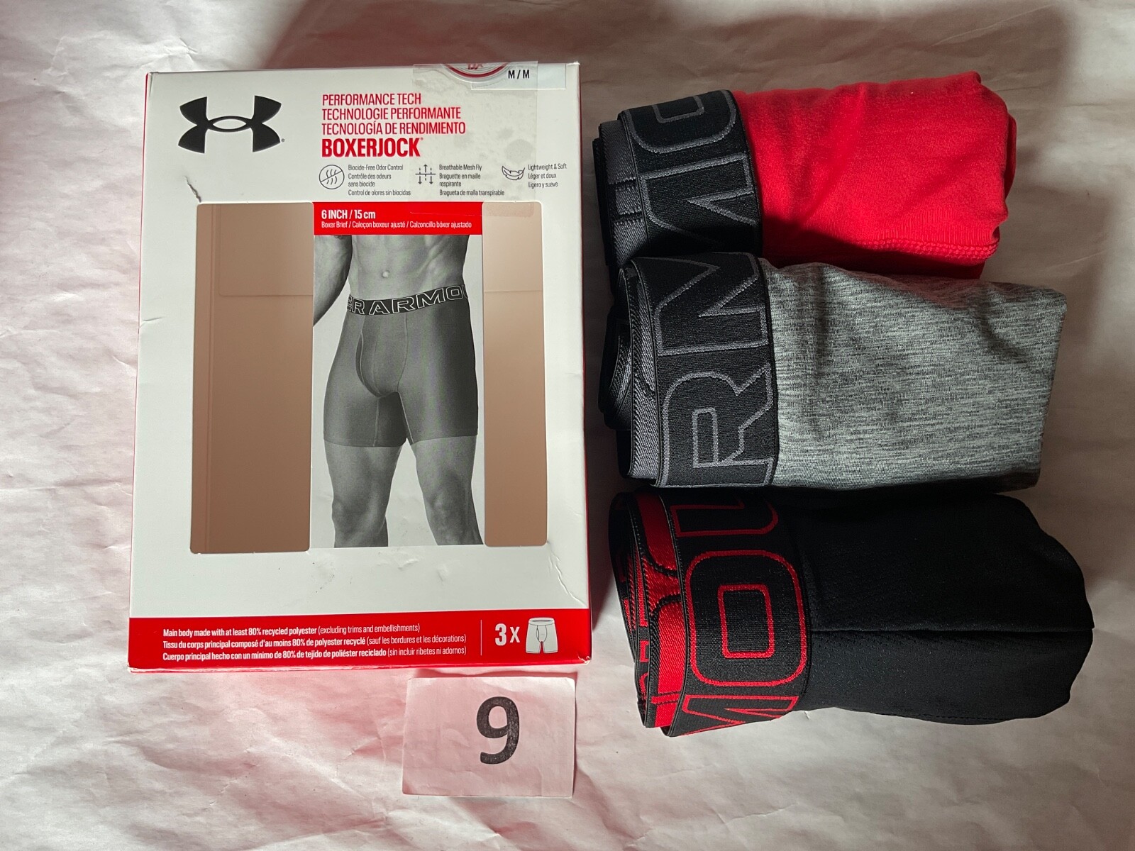 Under Armour 6 inch Tech Boxer Brief New Tag Men Sizes Box Contains 3 Boxerjocks