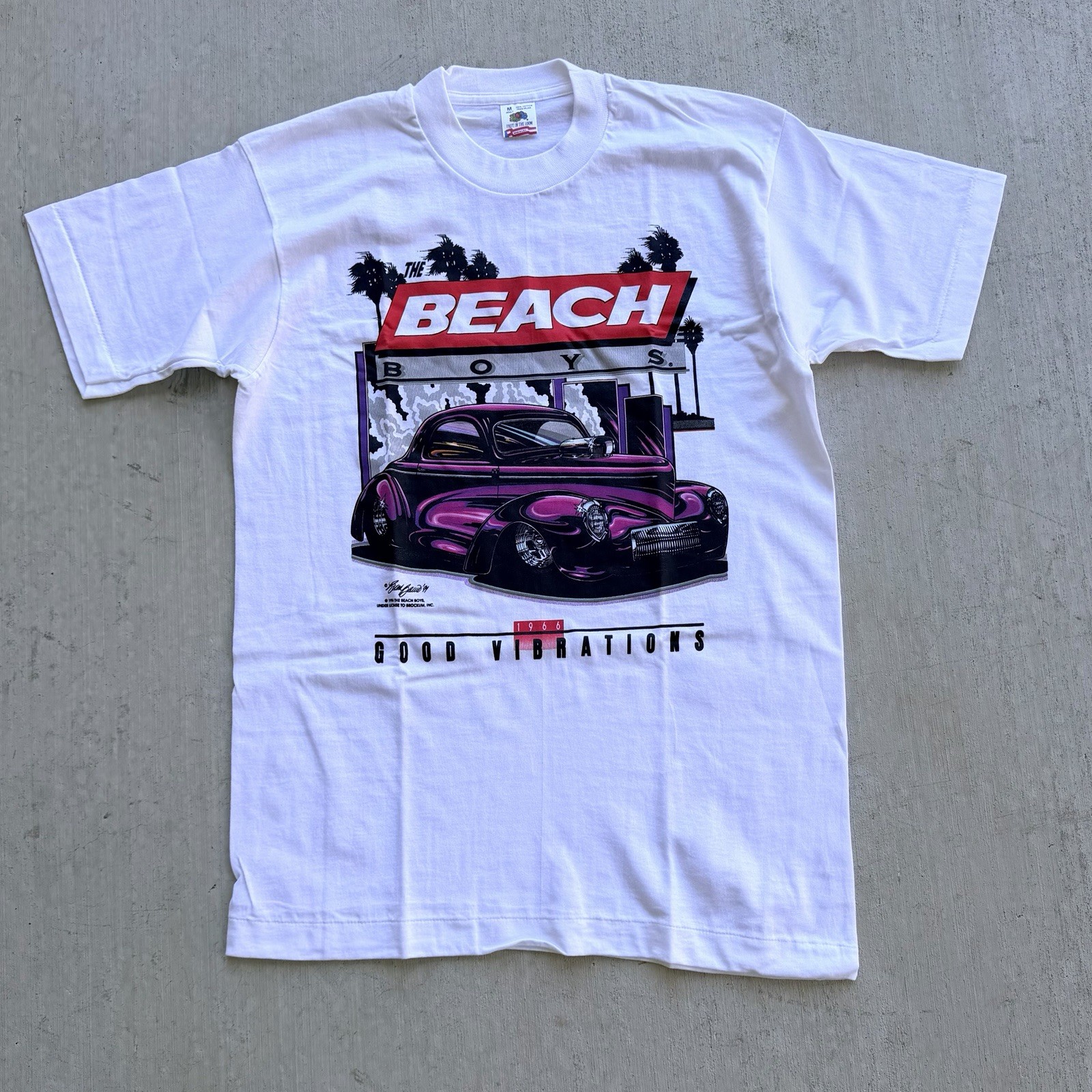 Vintage Beach Boys T Shirt Good Vibration Single Stitch Classic Cars Dead Stock