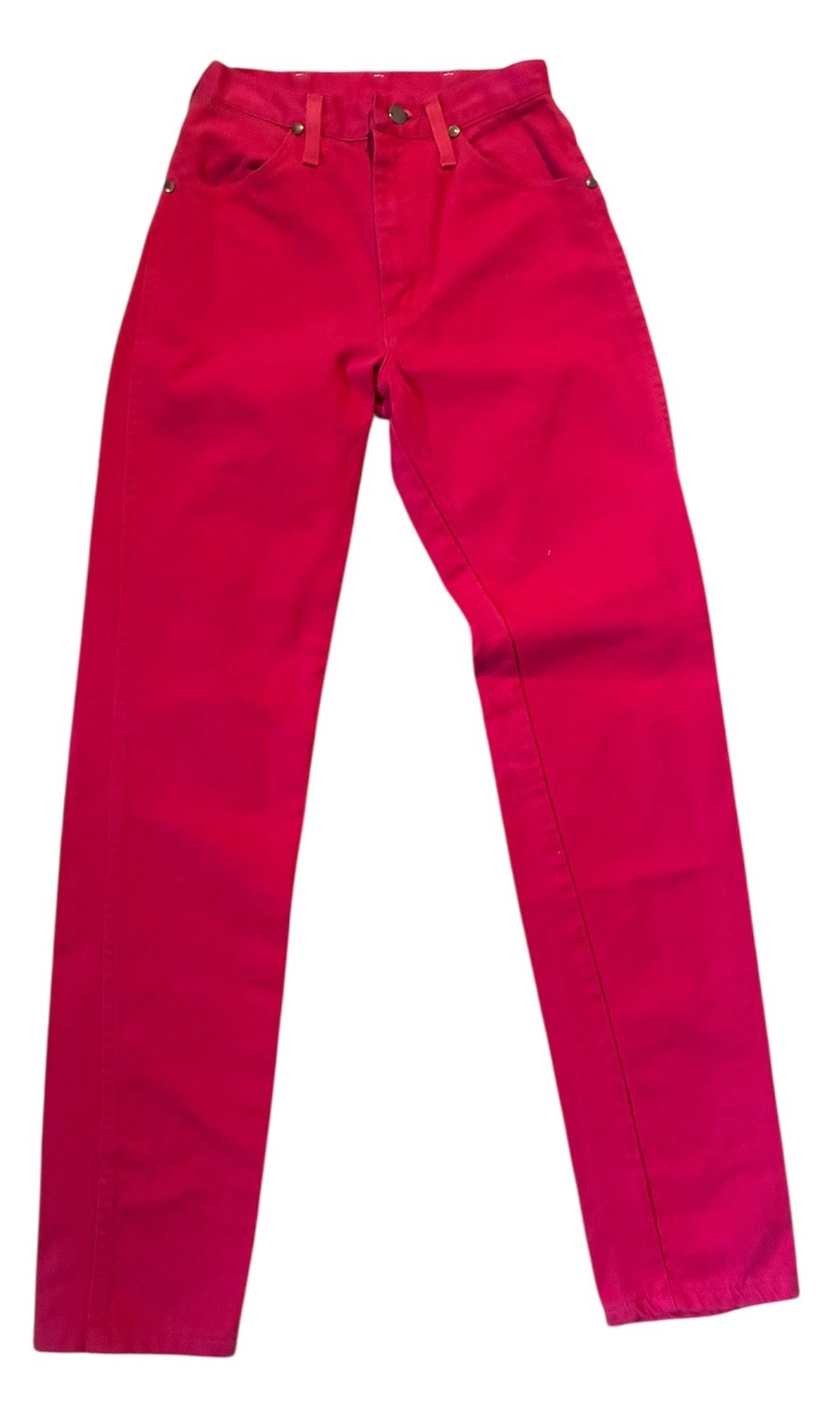 Vintage Womens Wrangler Jeans Size 7×34 Red Western Cowboy Straight USA
