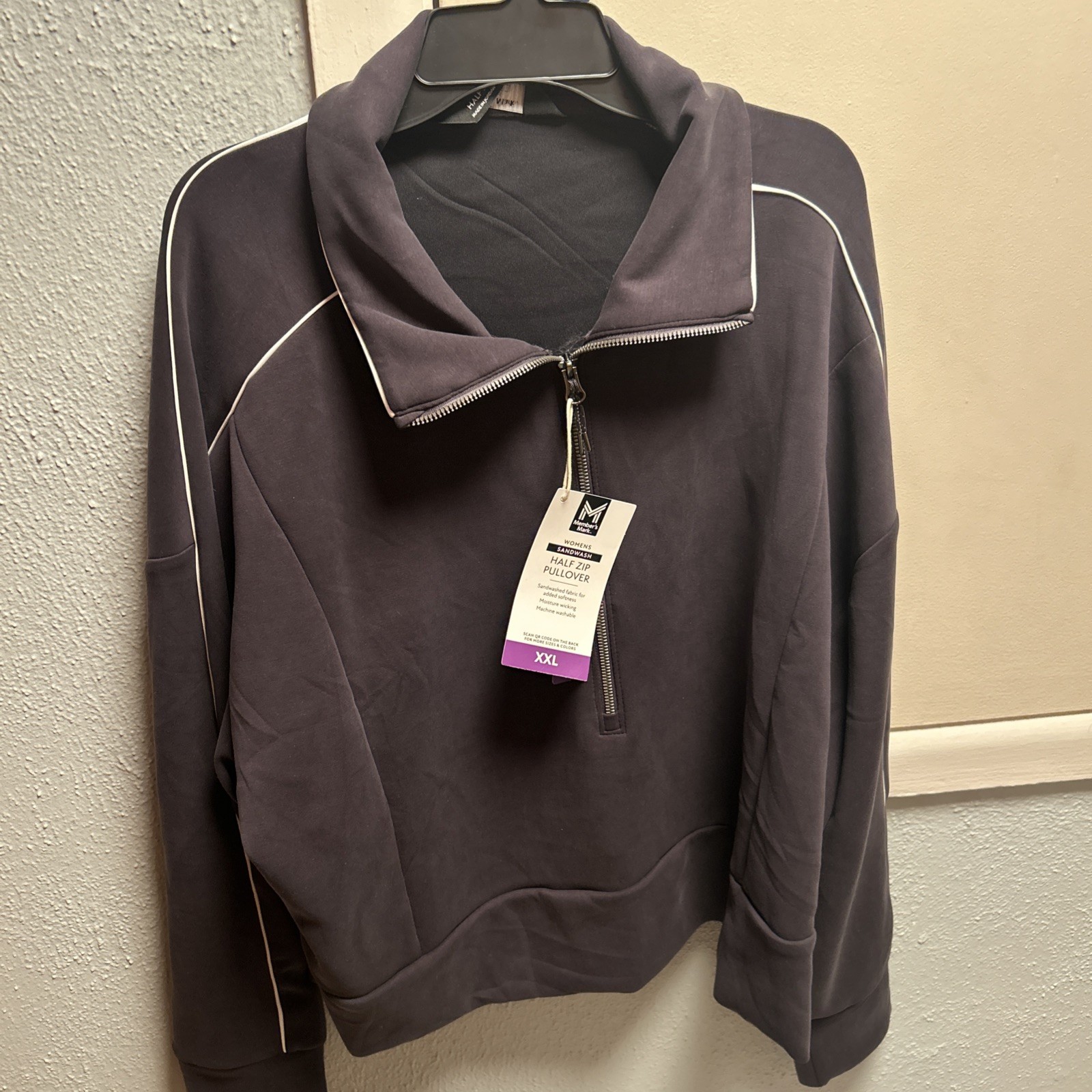 Member’s Mark Women’s XXL Sandwash Half Zip Pullover NWT