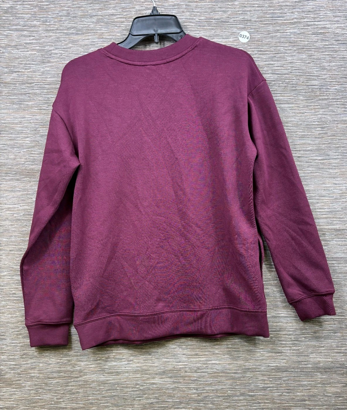 Mondetta Fleece Active Sweatshirt Womens S Dark Red Crewneck with Pockets NEW