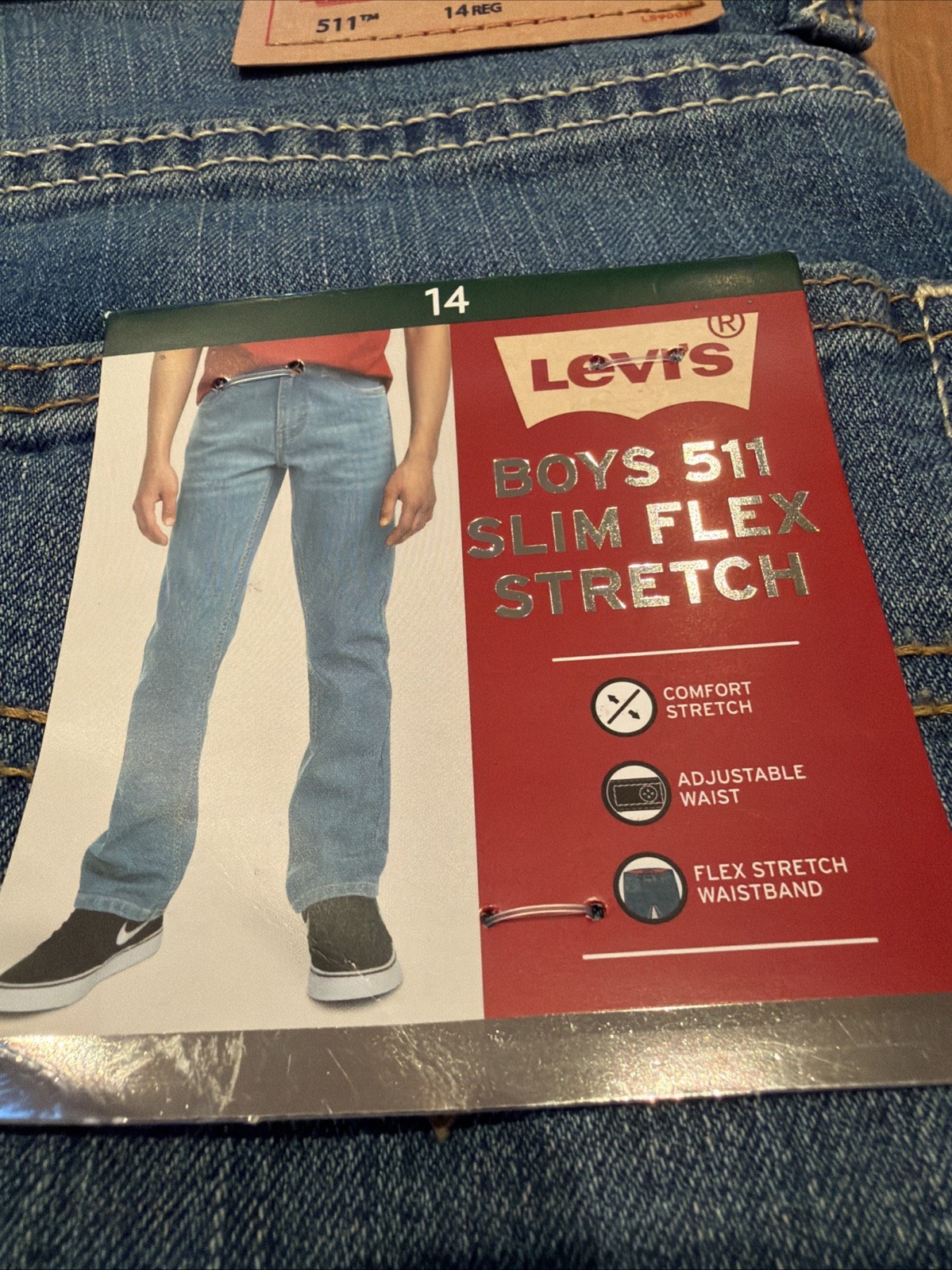 Levi’s 511 Slim Flex Stretch Blue Jeans size 14 Reg Boys NWT Adjustable Waist ￼