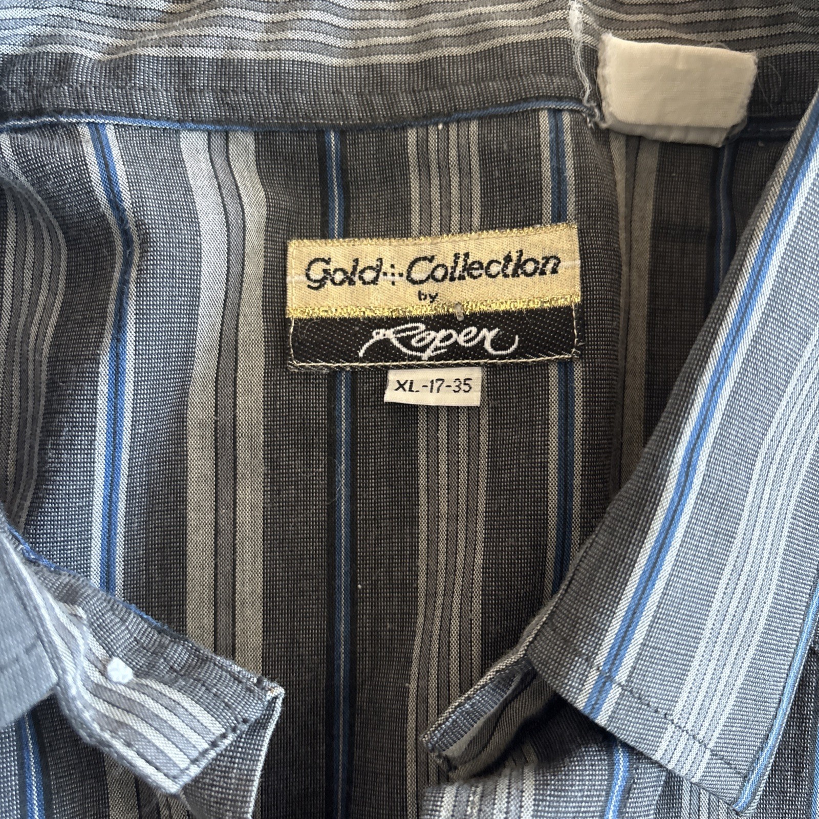 Gold Collection Pear snap Long sleeve Dress shirt Size XL -17-35