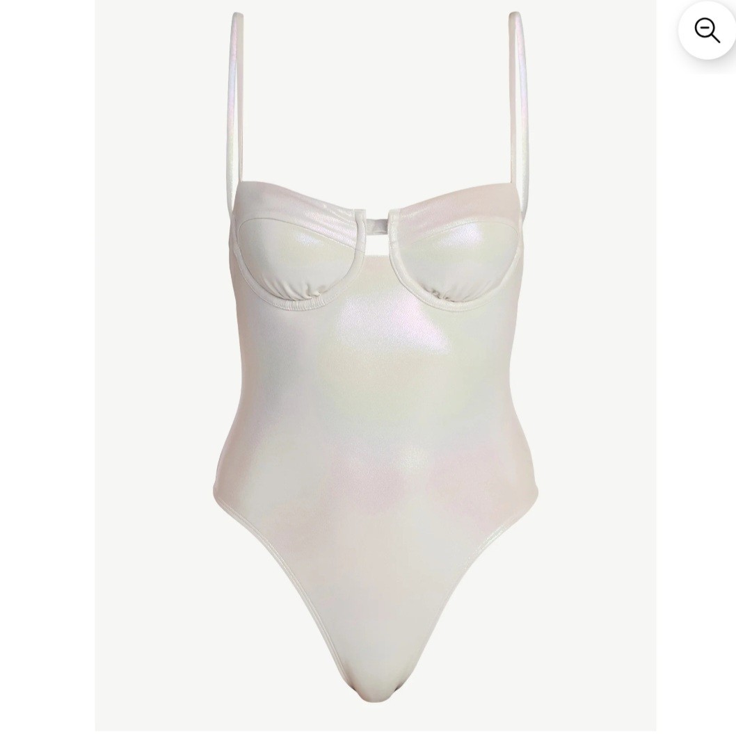 No Boundaries Women’s Iridescent Underwire Cheeky One Piece Swimsuit Large