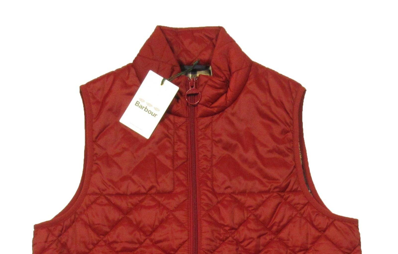 Barbour Men’s Lobster Red Mitchell Quilted Gilet Full Zip Vest