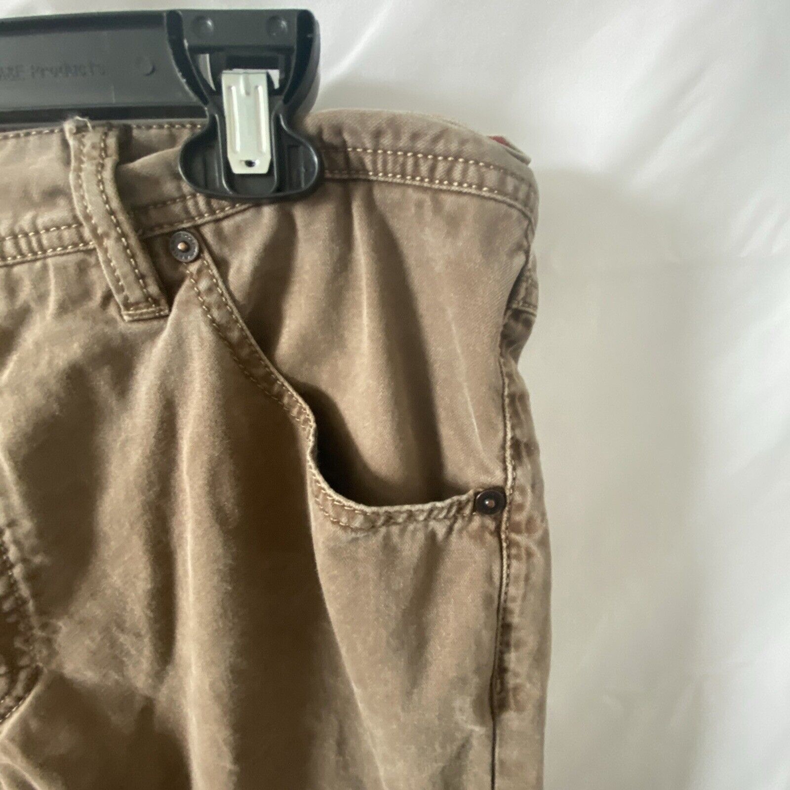 Alberto Pants Mens 35×29 Beige Stone Modern Fit Stretch Broken Twill