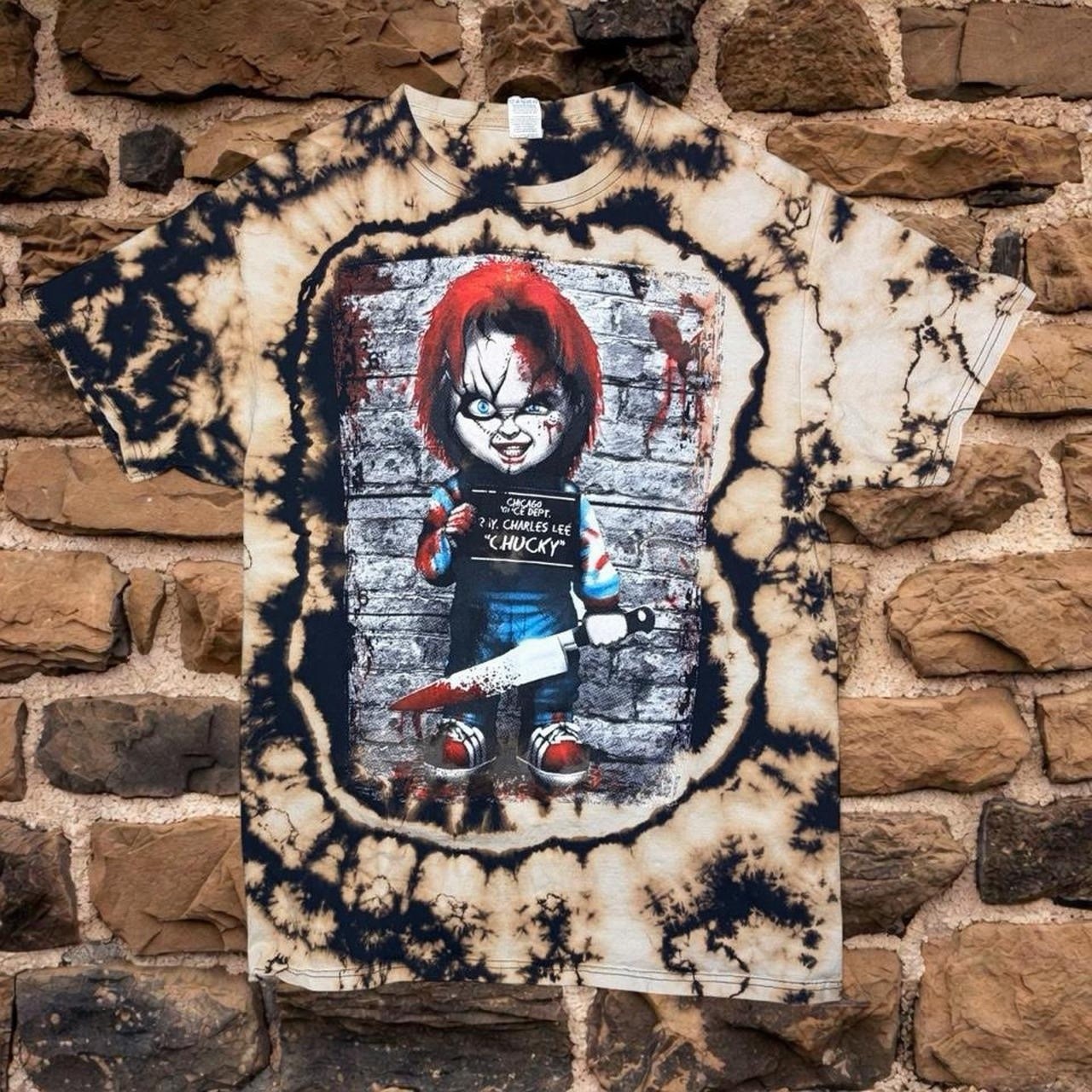Handmade Custom Chucky Reverse Tie Dye Mens Size M 1 of 1 Artist Signed Horror