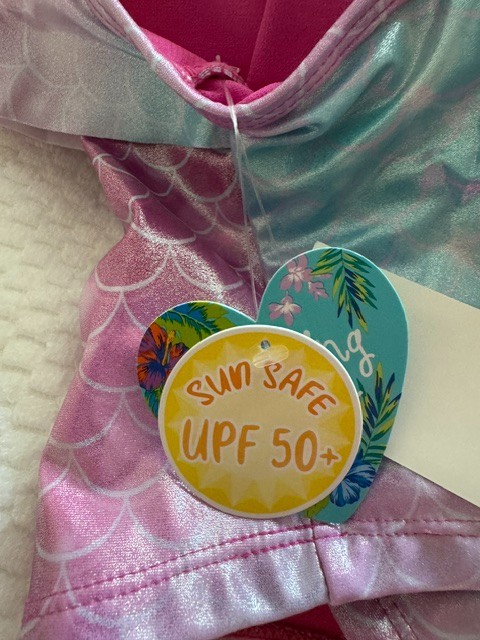 NWT Breaking Waves Girls’ 2-Piece Swimsuit | Mermaid Scale Print | Size 5