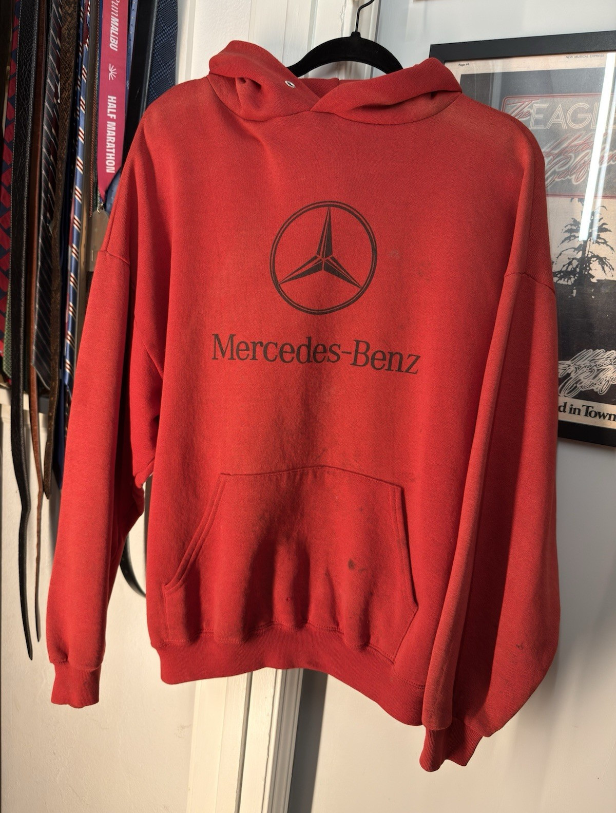 Vintage Mercedes-Benz Red Boxy Hoodie Men’s M