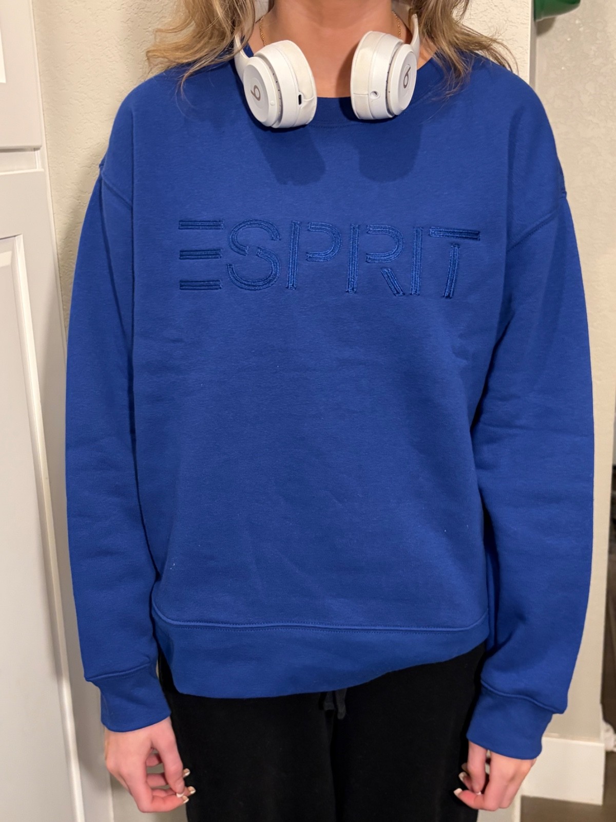 Esprit NWT Women’s Logo 80’s Crewneck Viral Cream, Blue, Green S M L XL XXL