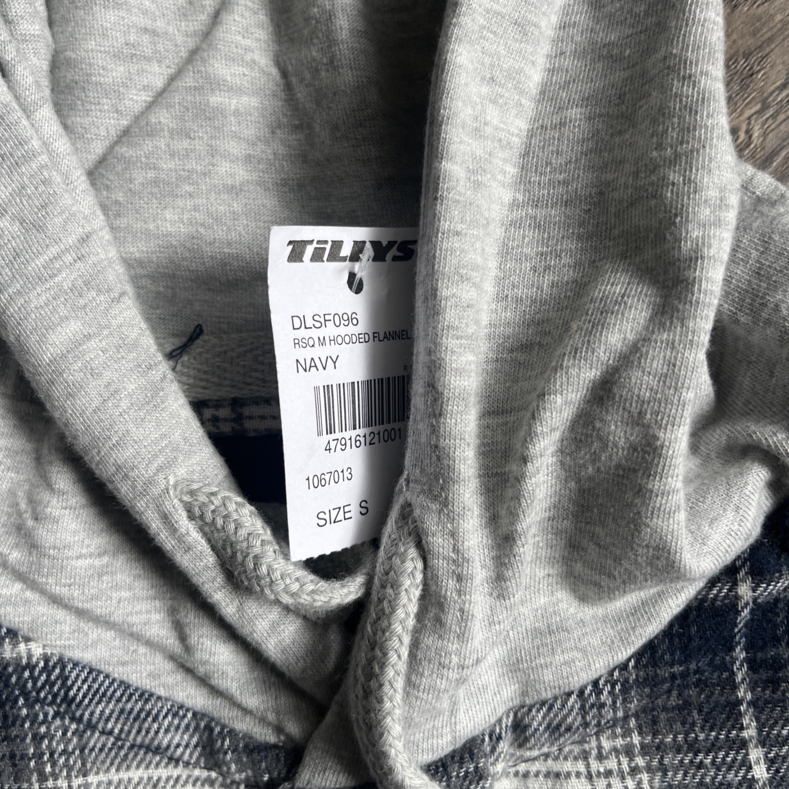 RSQ Hooded Flannel Shirt Men’s Size Small Navy NWT C002-004