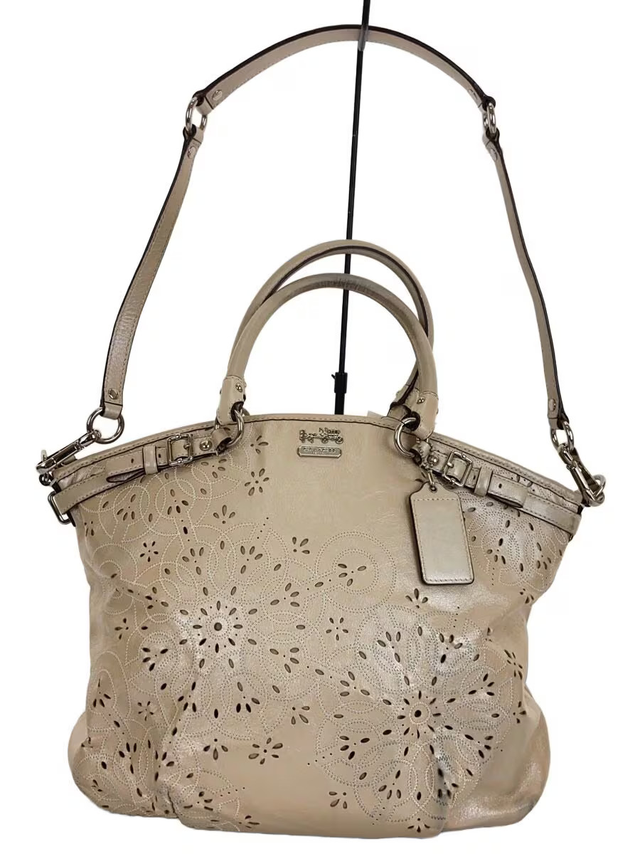 COACH Leather Bag, CRM, Plain, F19624