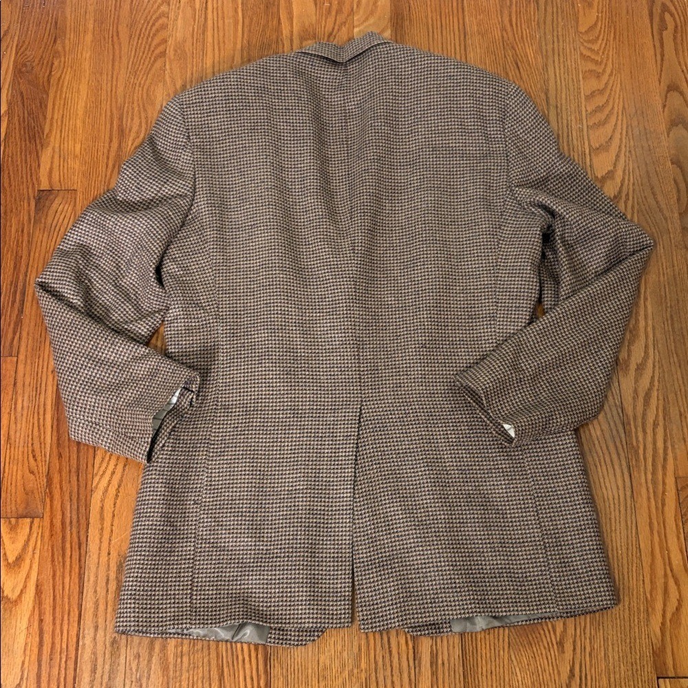 Tommy Hilfiger Houndstooth Blazer Brown 3-Button Sport Coat Mens 41L Made in USA
