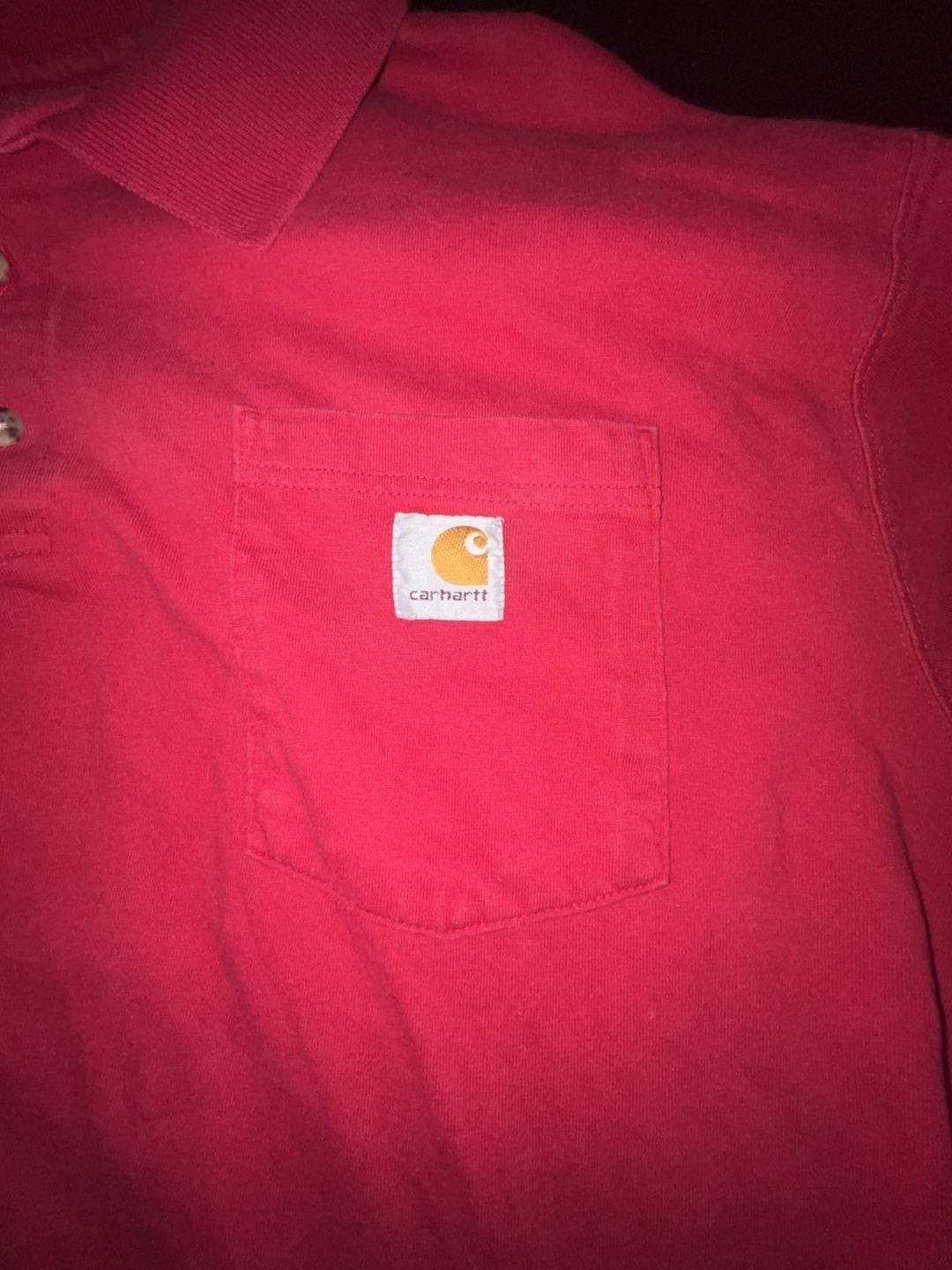 Carhartt K198 Men’s Short Sleeve Workwear Pocket Polo Shirt Red Size L