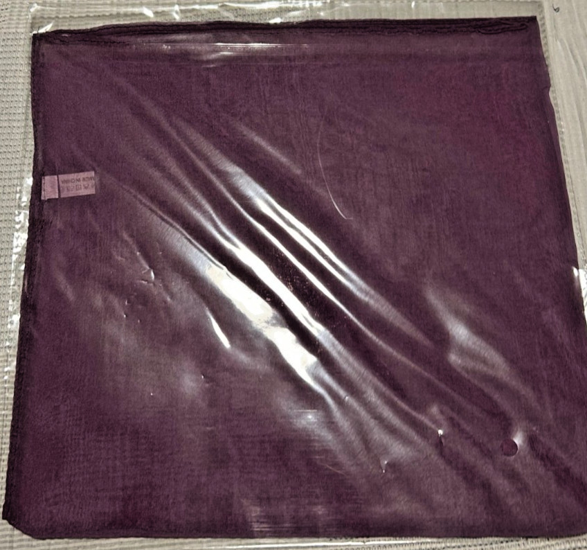 NEW 20 x 21 In. Small Sq. Lavender Solid Color 100% Mulberry Silk Scarf- SS 1035
