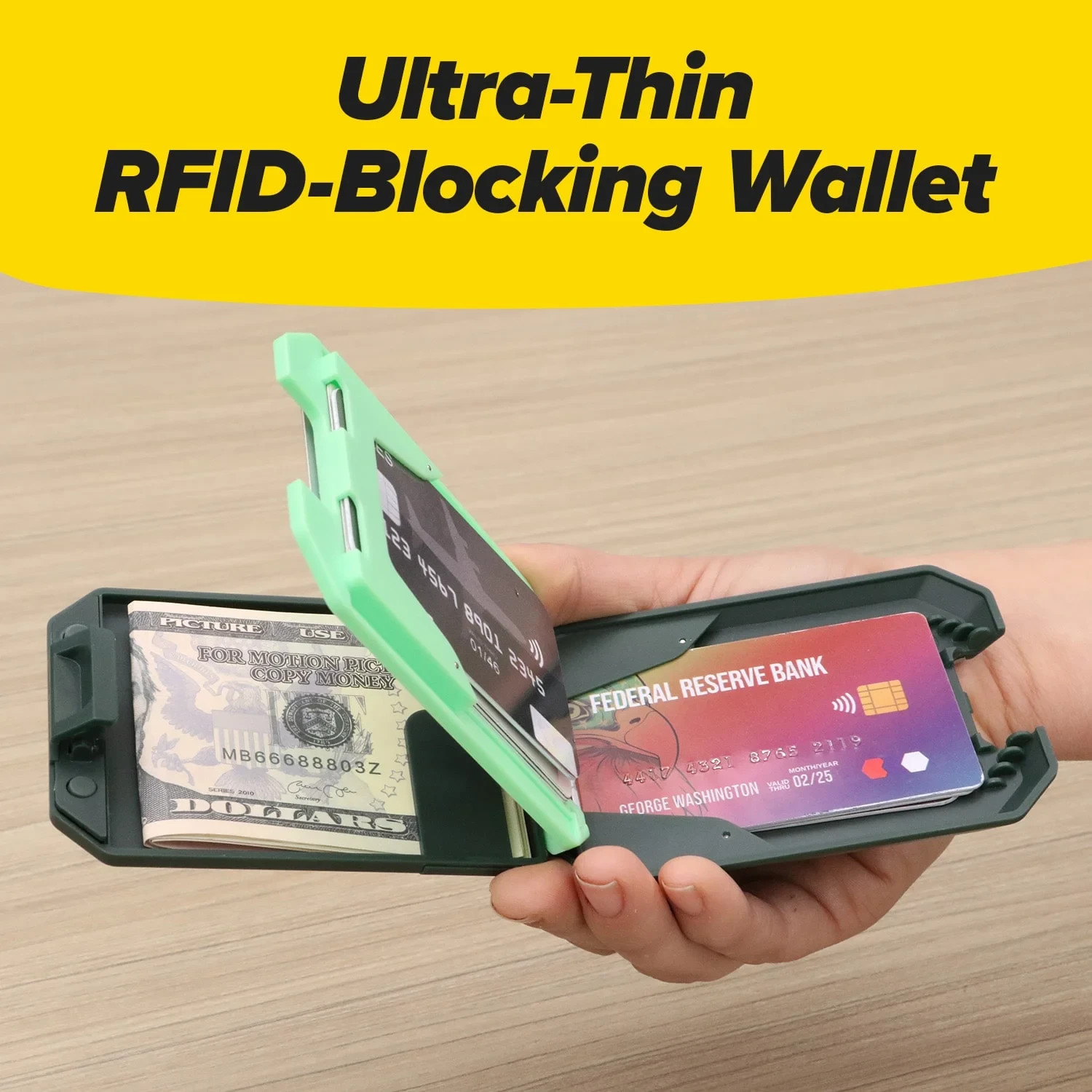 Slim Mint Ultra-Thin RFID-Blocking Wallet, AS-SEEN-ON-TV, ID Theft Protection