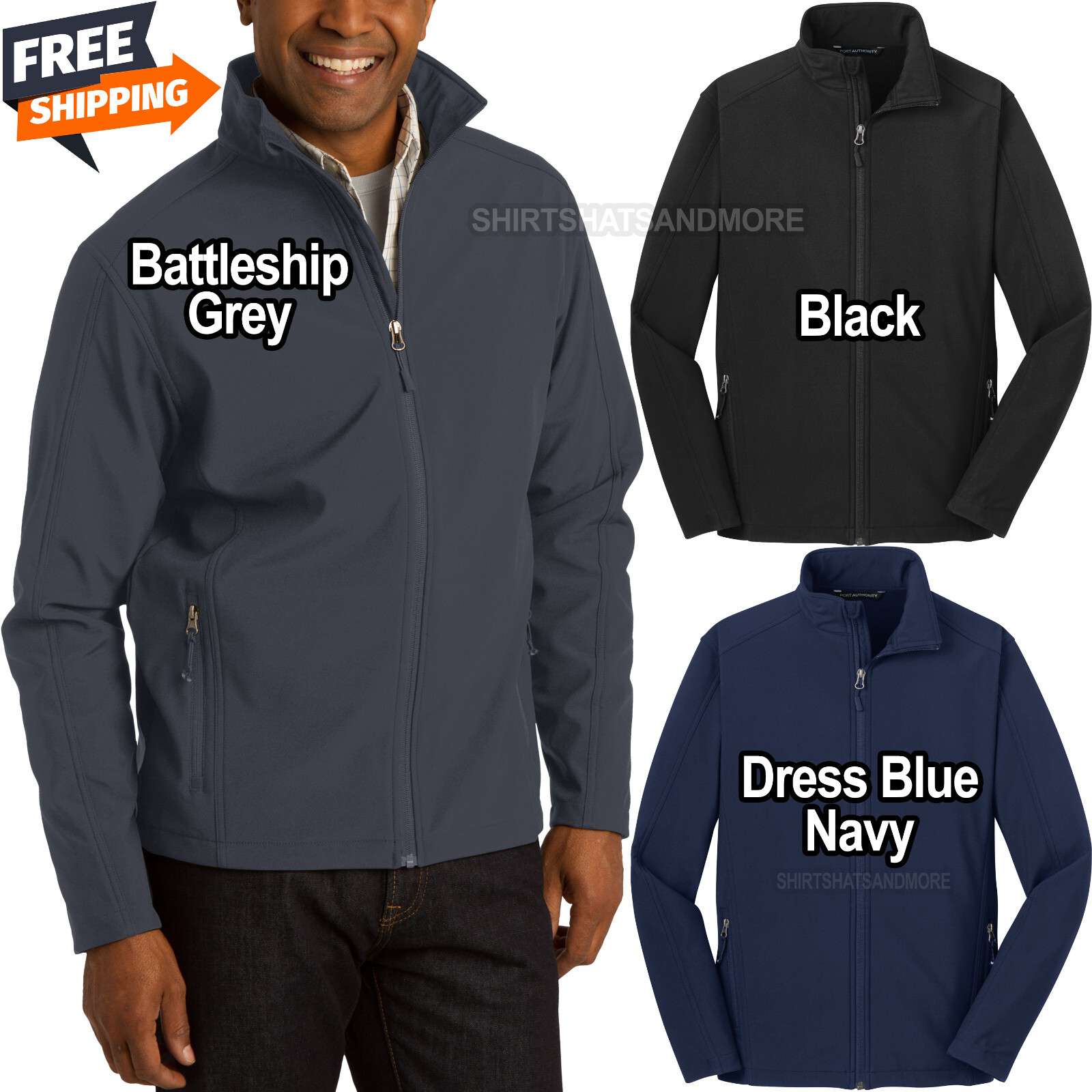 Mens TALL Soft Shell Jacket Water & Wind Resistant LT XLT 2XLT 3XLT 4XLT NEW!