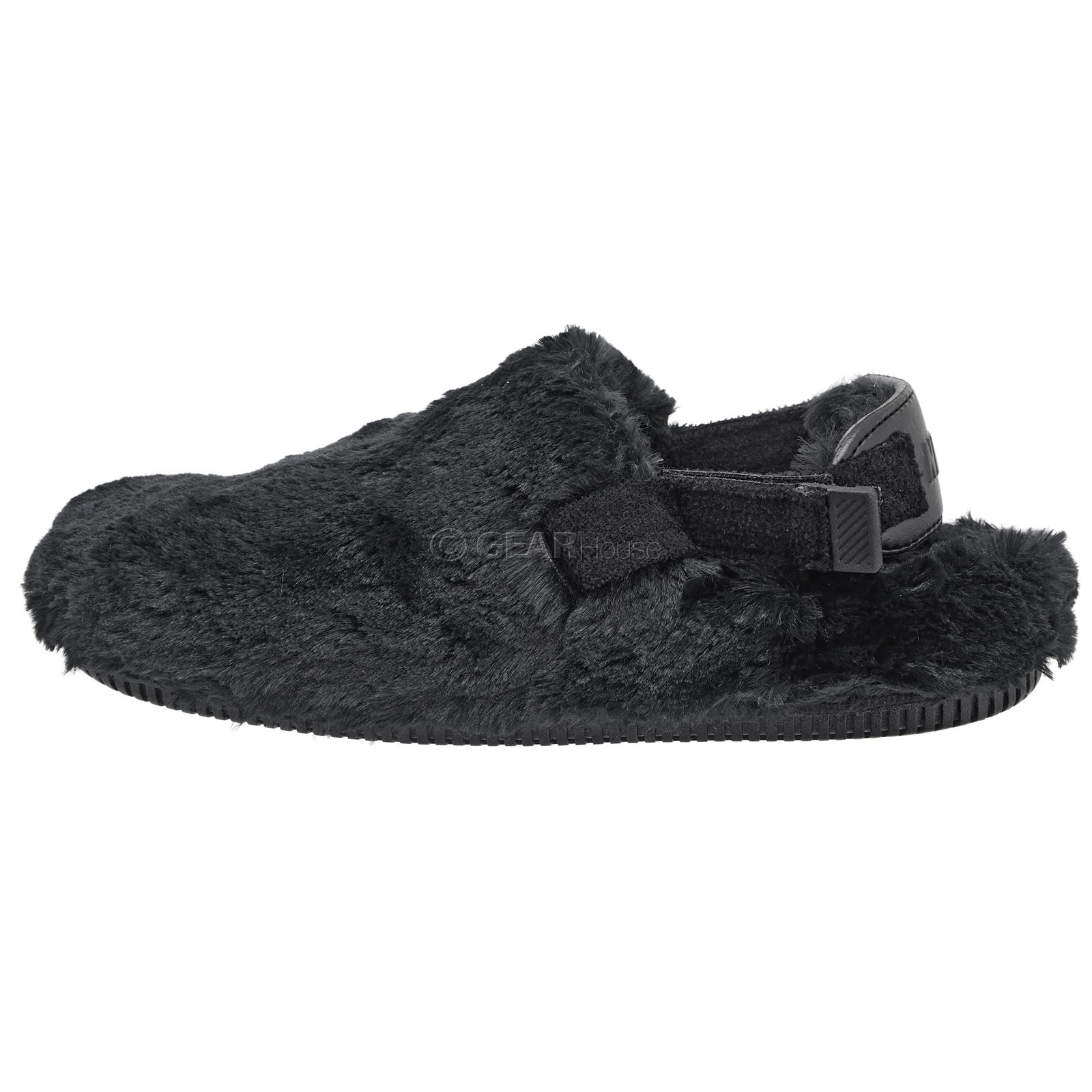 Nike Calm Womens Fuzzy Mules Slipper Sandals Faux Fur Black, Pick Size