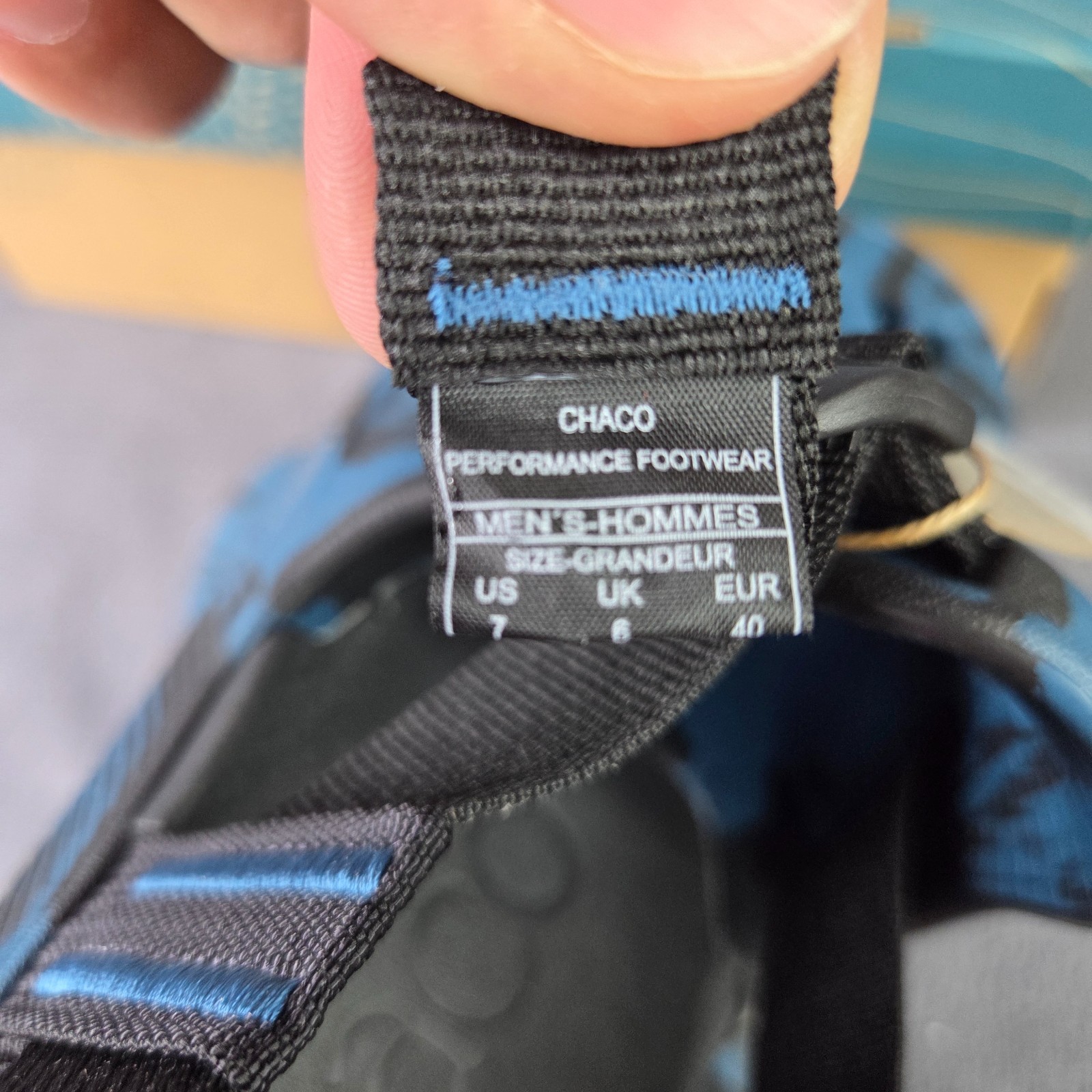 Chaco Shoes Mens Size 7 Blue Black Camo Sandals Performance Water Hiking Outdoor