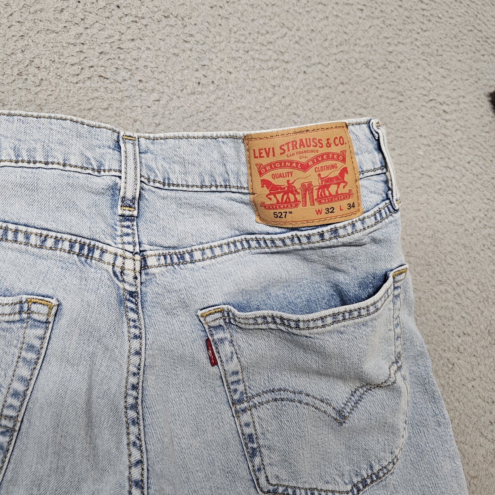 Levi’s 527 Slim Bootcut Jeans Men 32×34 (Fits 32X32) Stretch Light Blue Wash