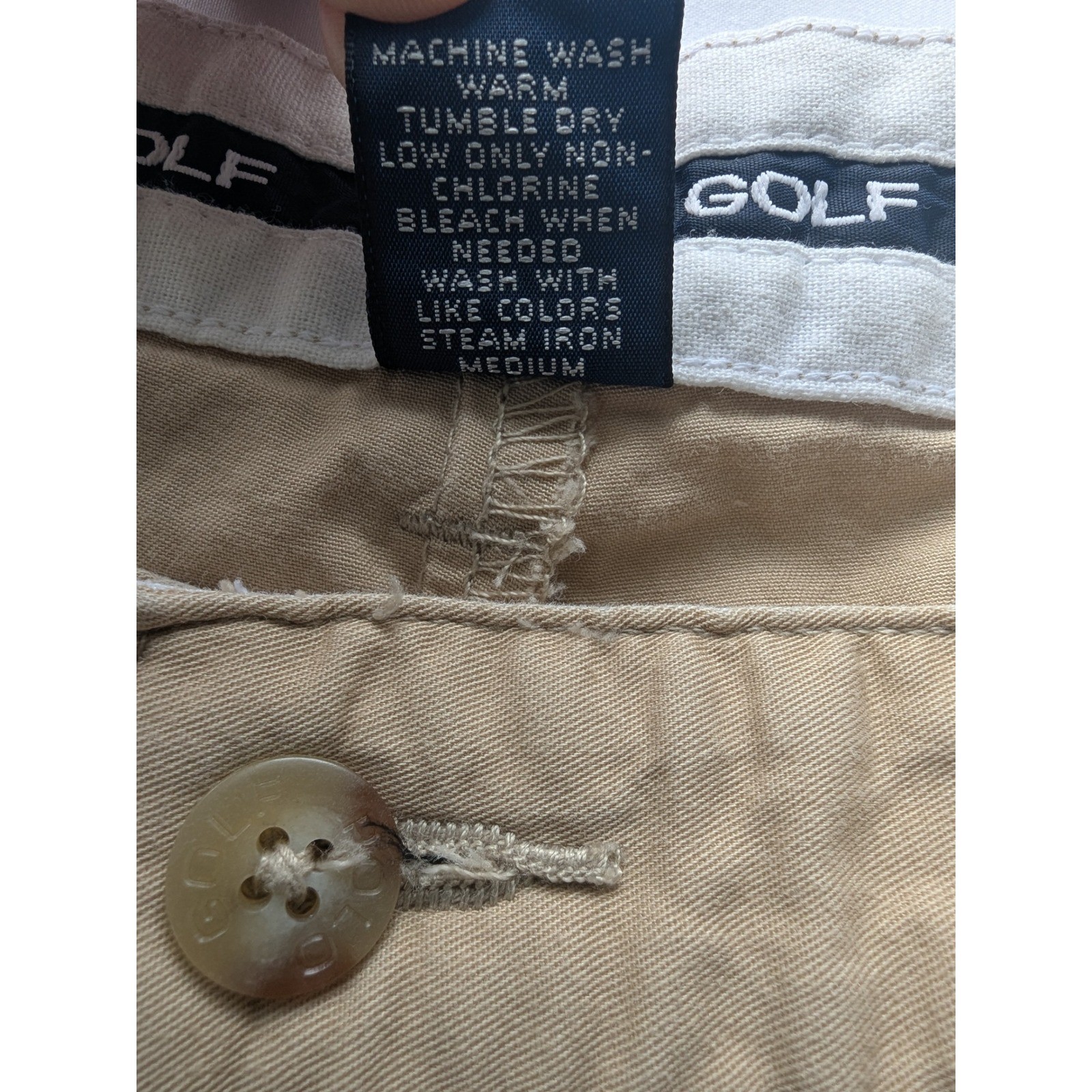 Polo Golf Ralph Lauren Chinos Mens 36×31 Tan Pleated Cotton Khaki Relaxed Pants