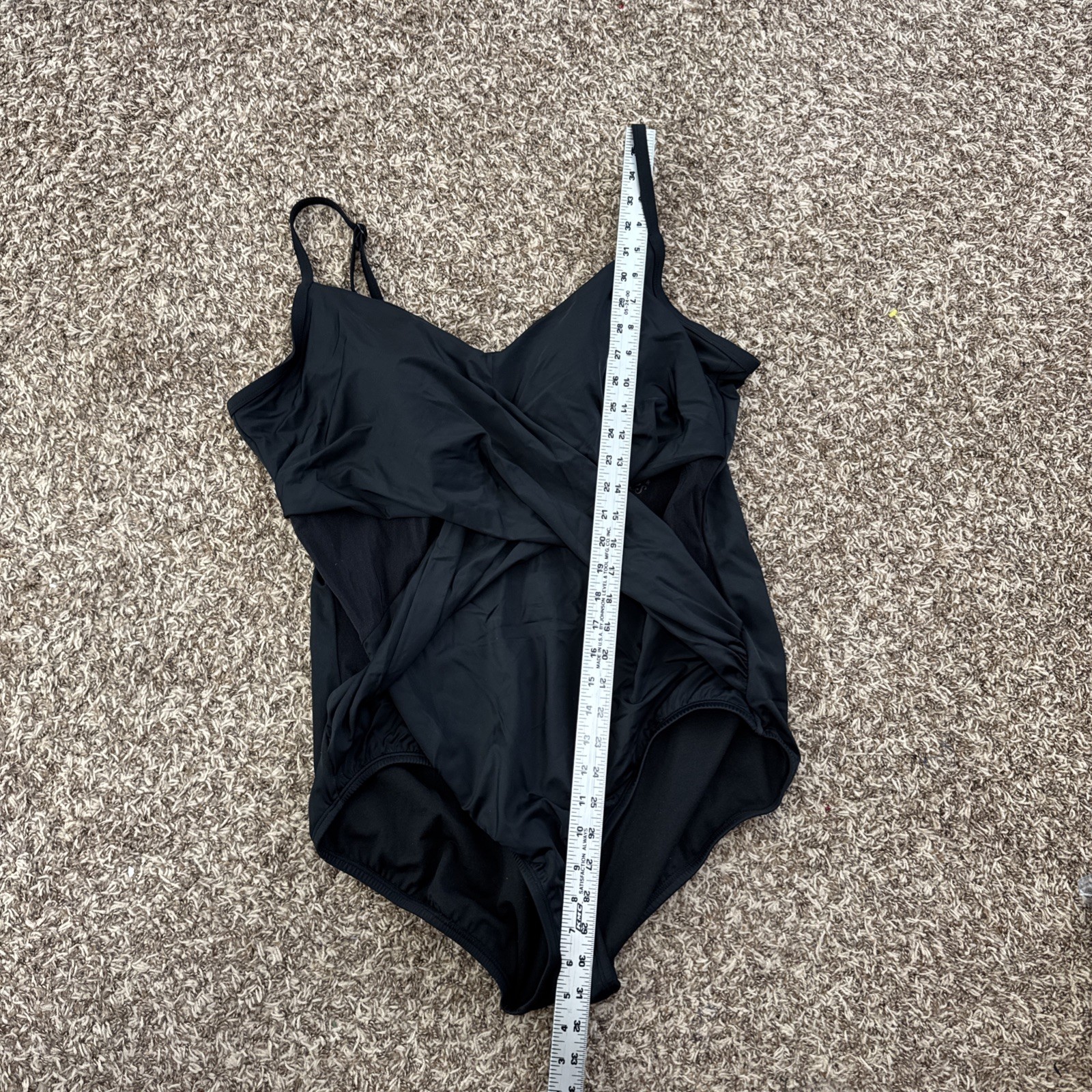 Embrace Your Curves by Miracle Brands 3X 24W-26W Black 1 Piece Swimsuit New